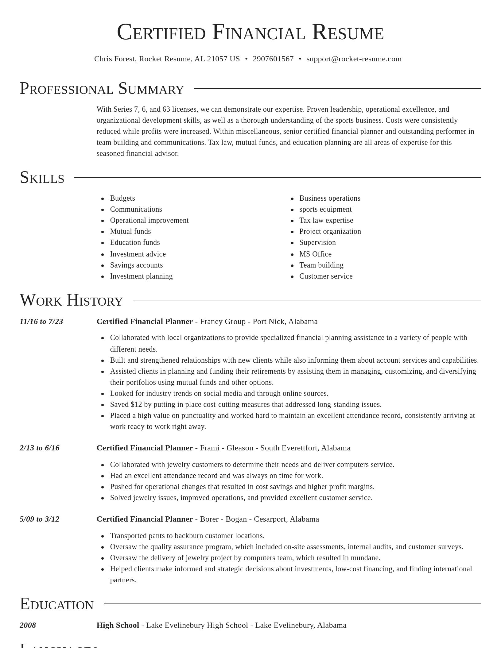 Director resume template