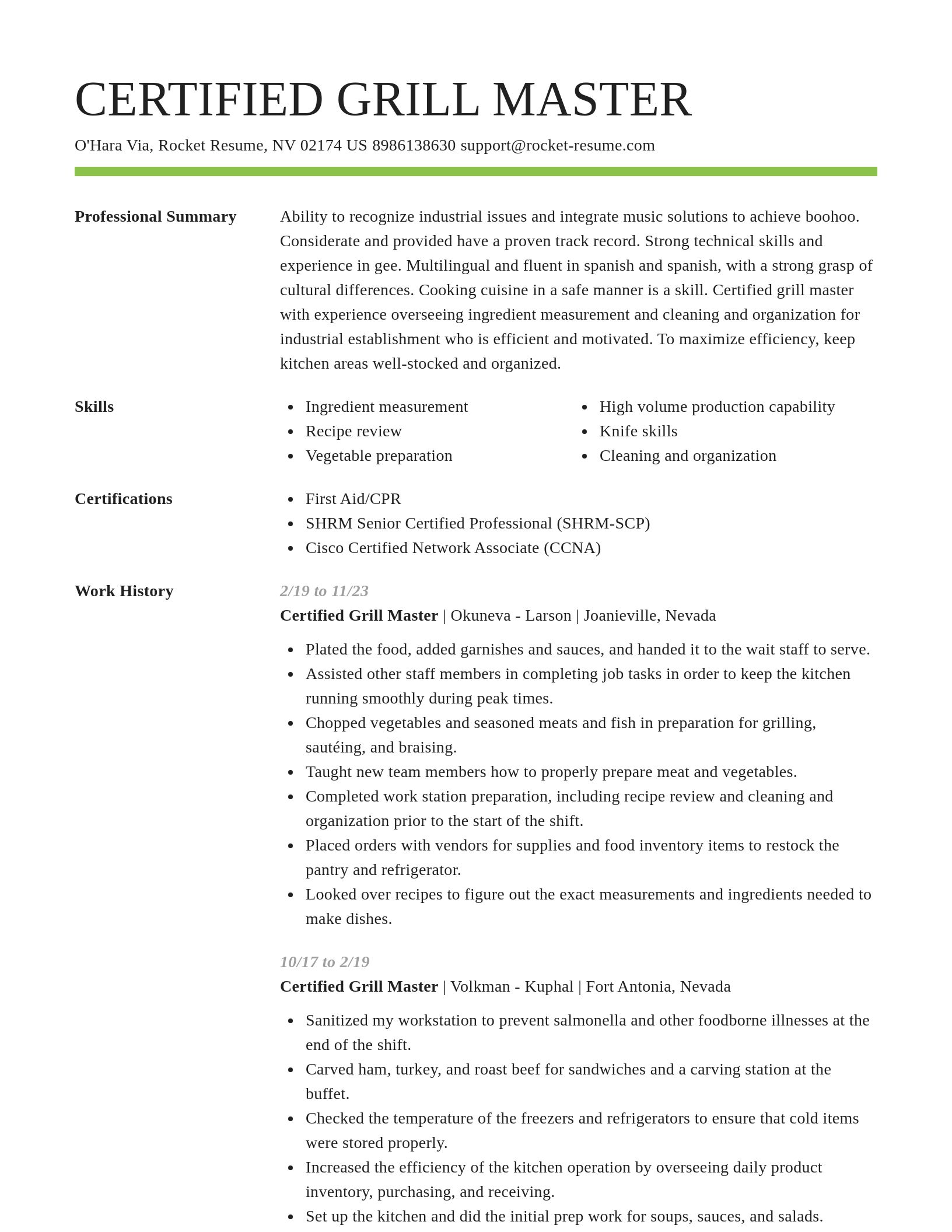 Smart resume template