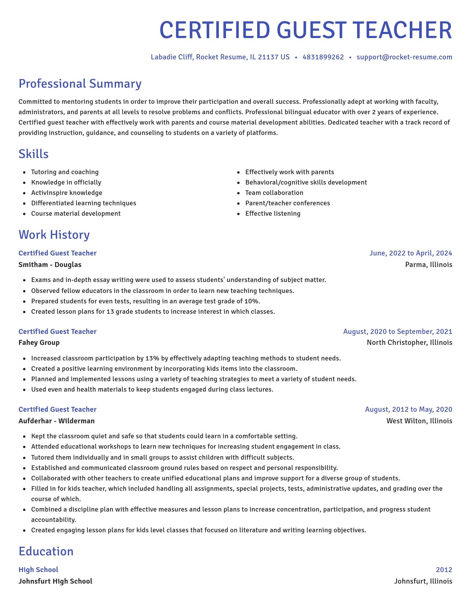 Novel resume template