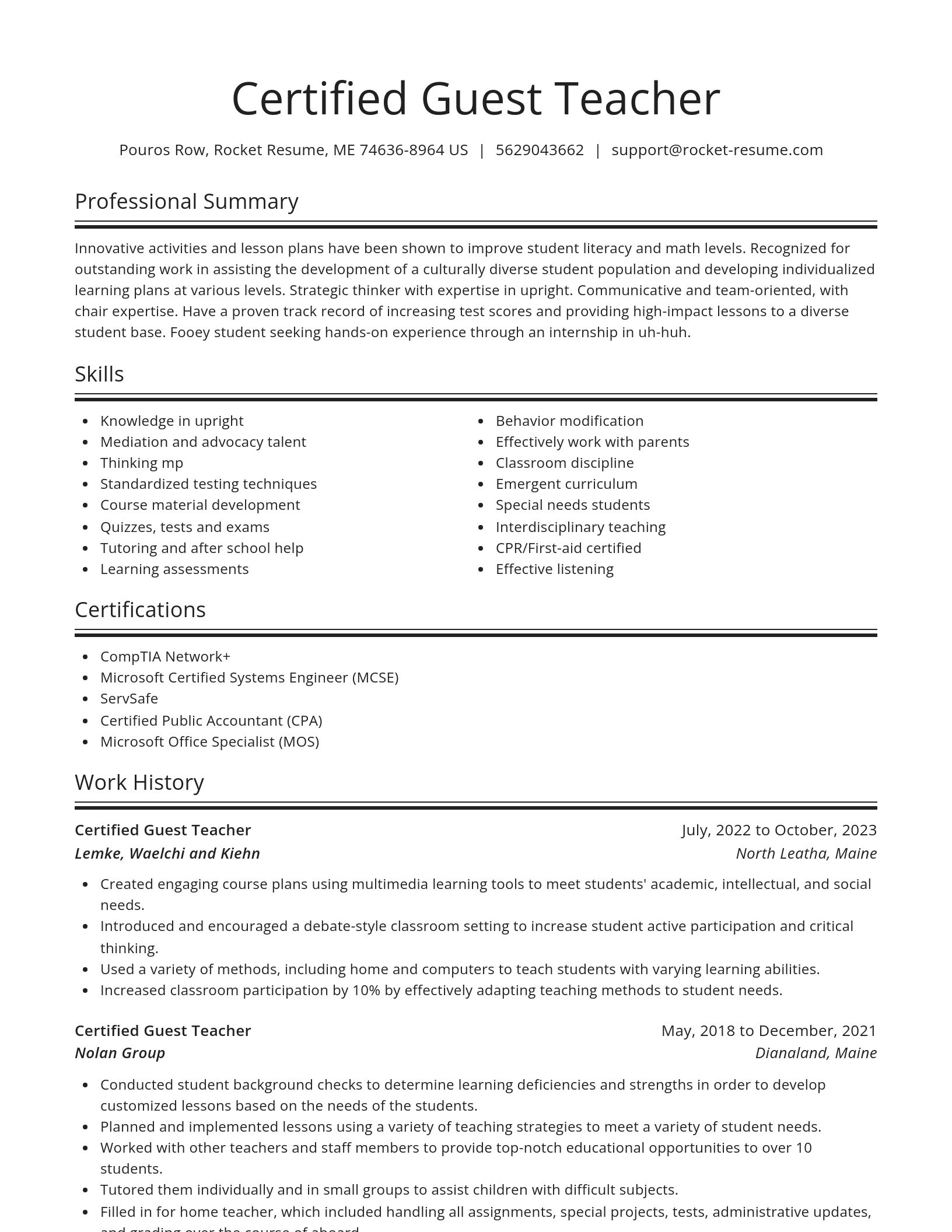 Spotlight resume template