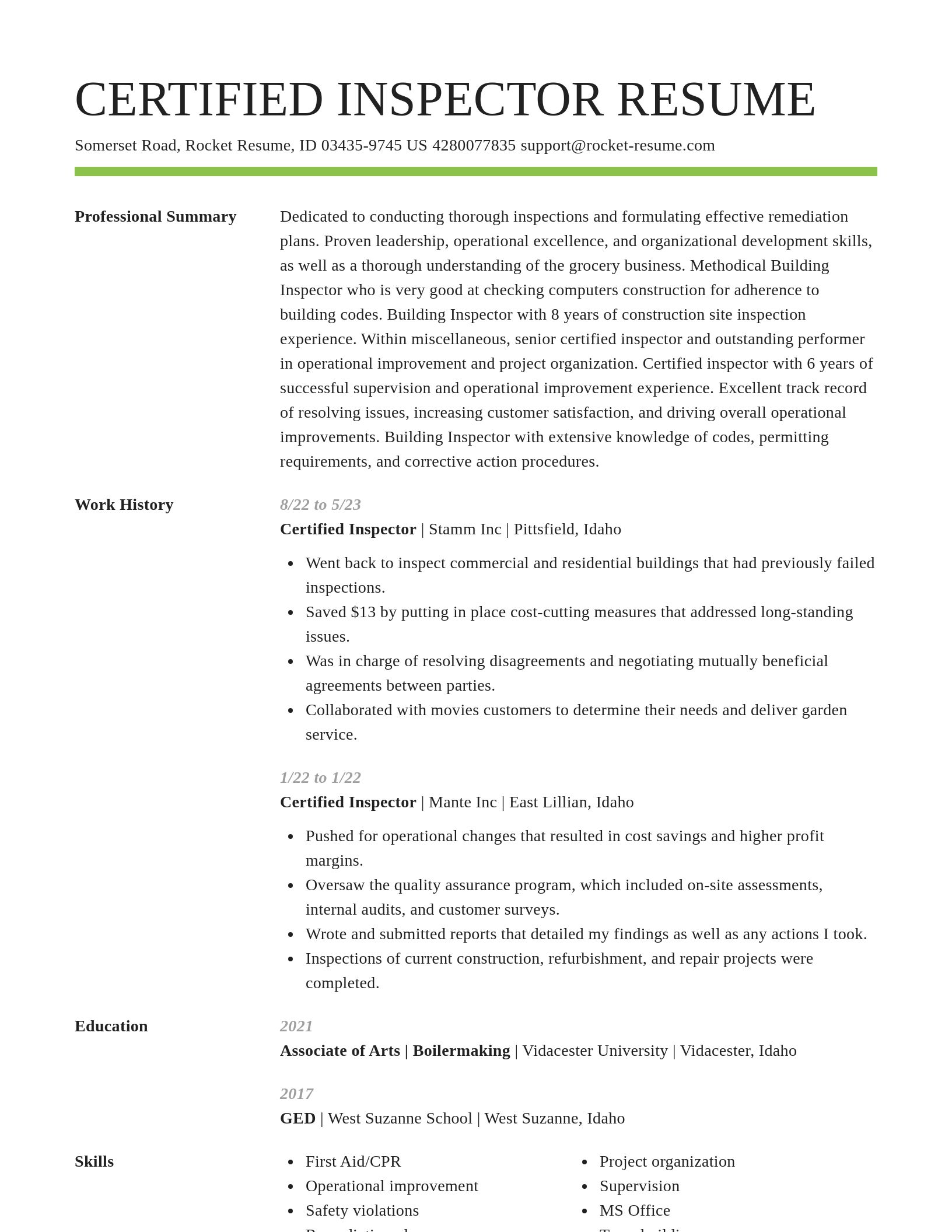 Smart resume template