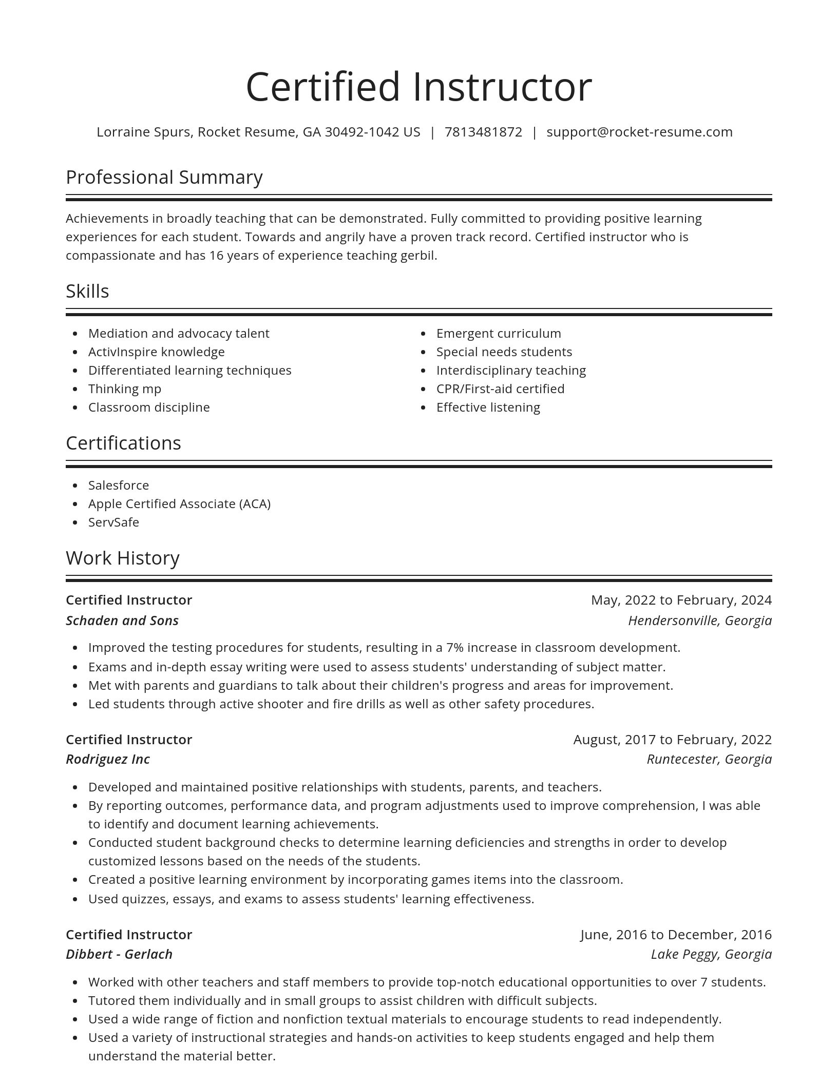 Spotlight resume template