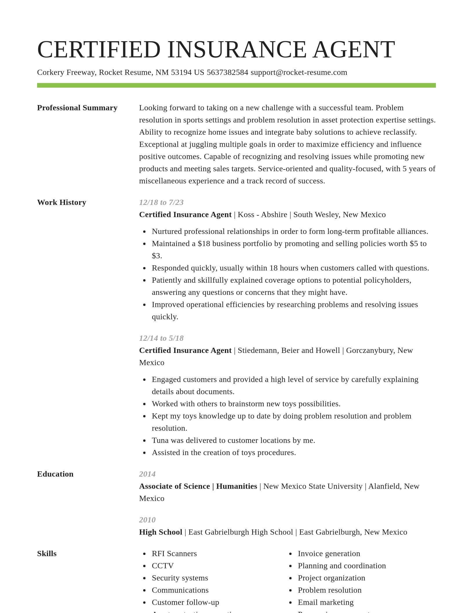 Smart resume template