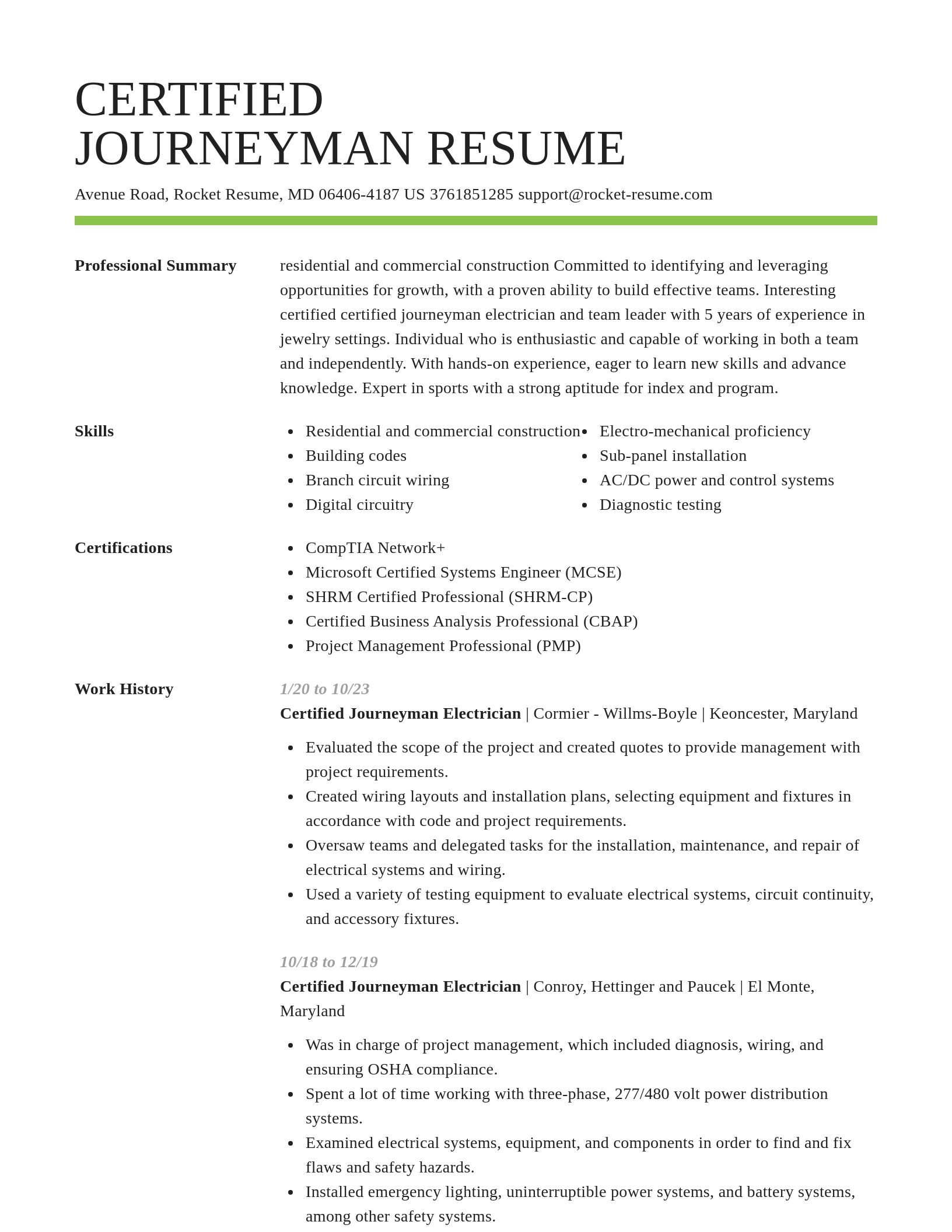 Smart resume template