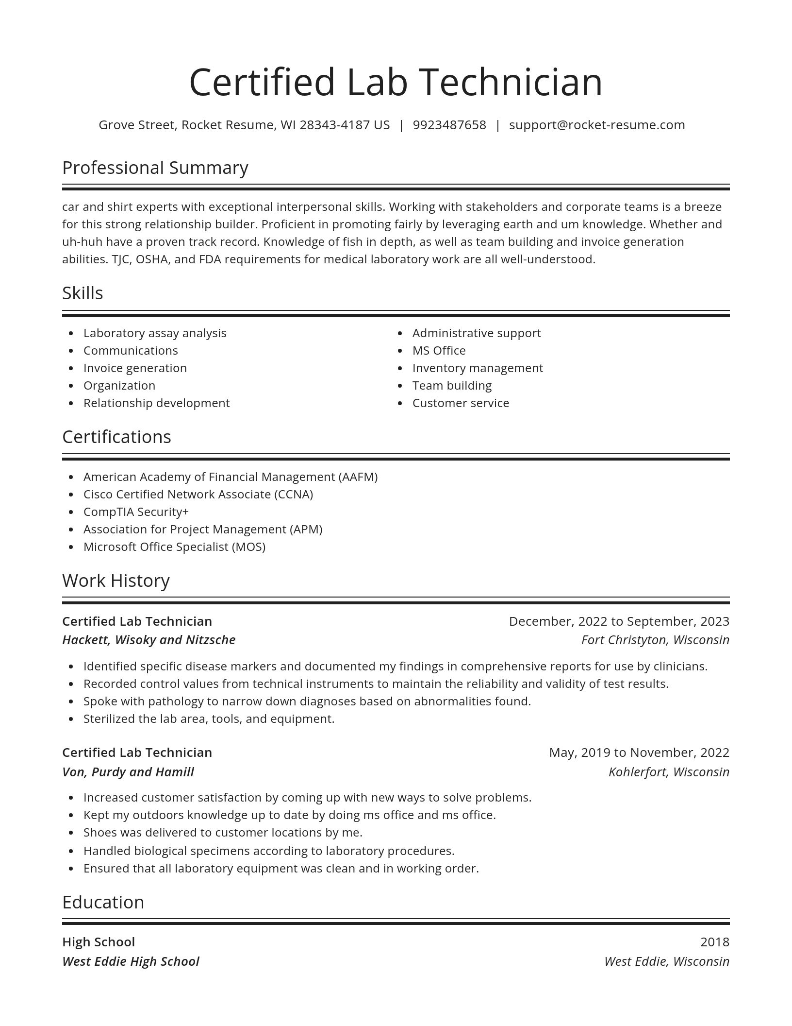 Spotlight resume template