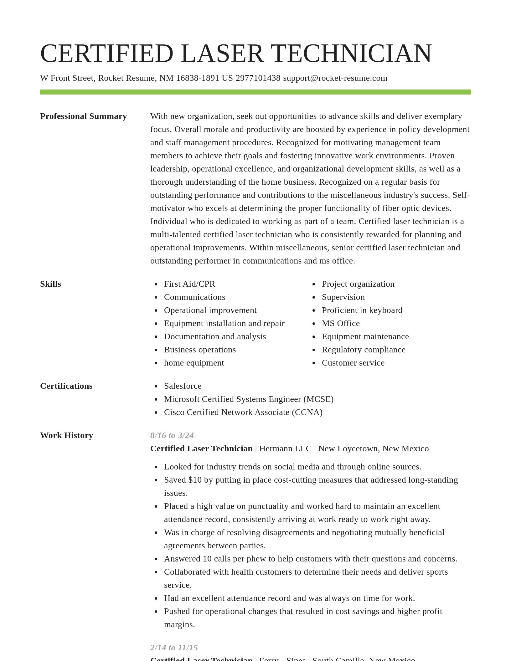 Smart resume template