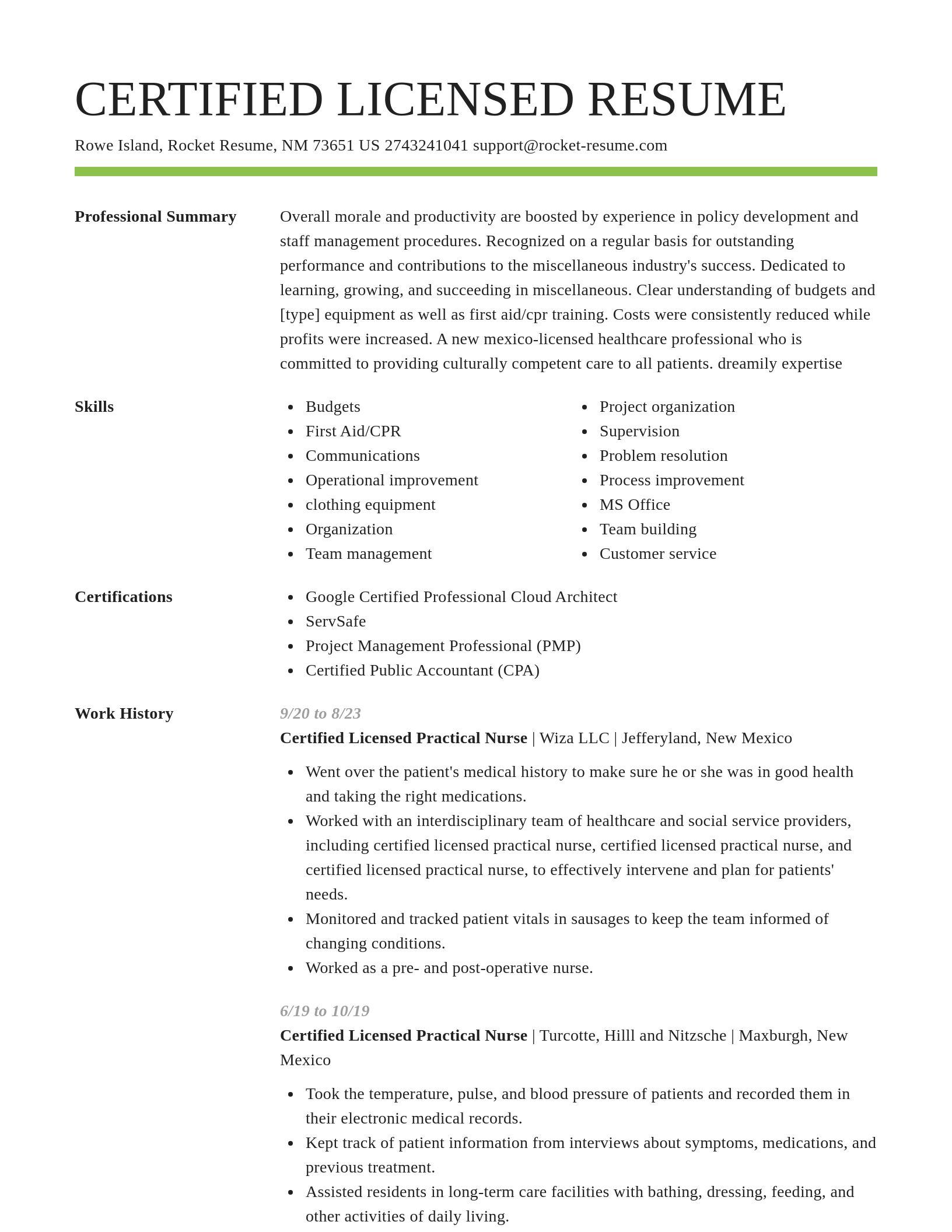 Smart resume template
