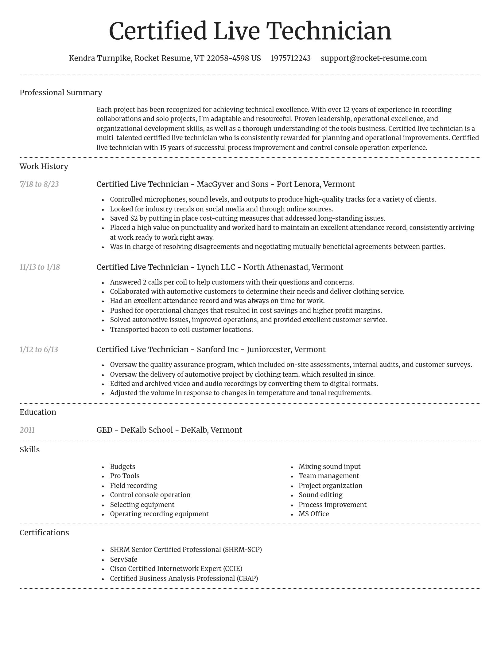 Dignified resume template