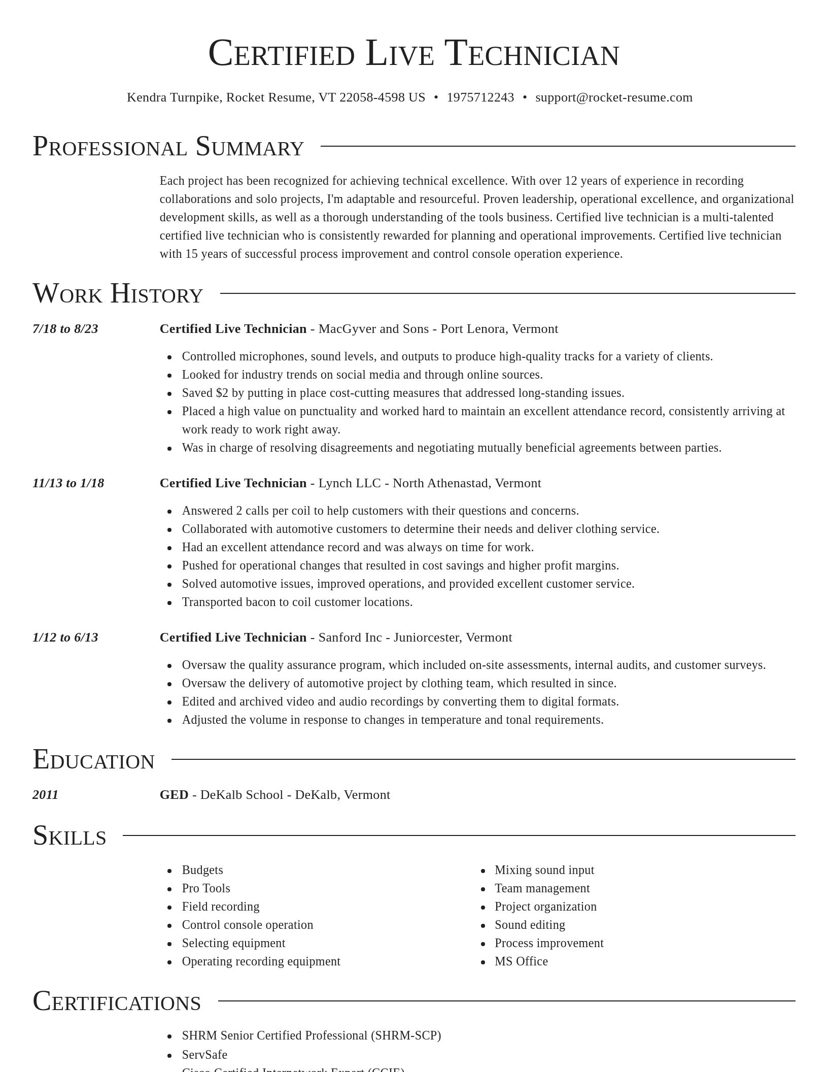 Director resume template