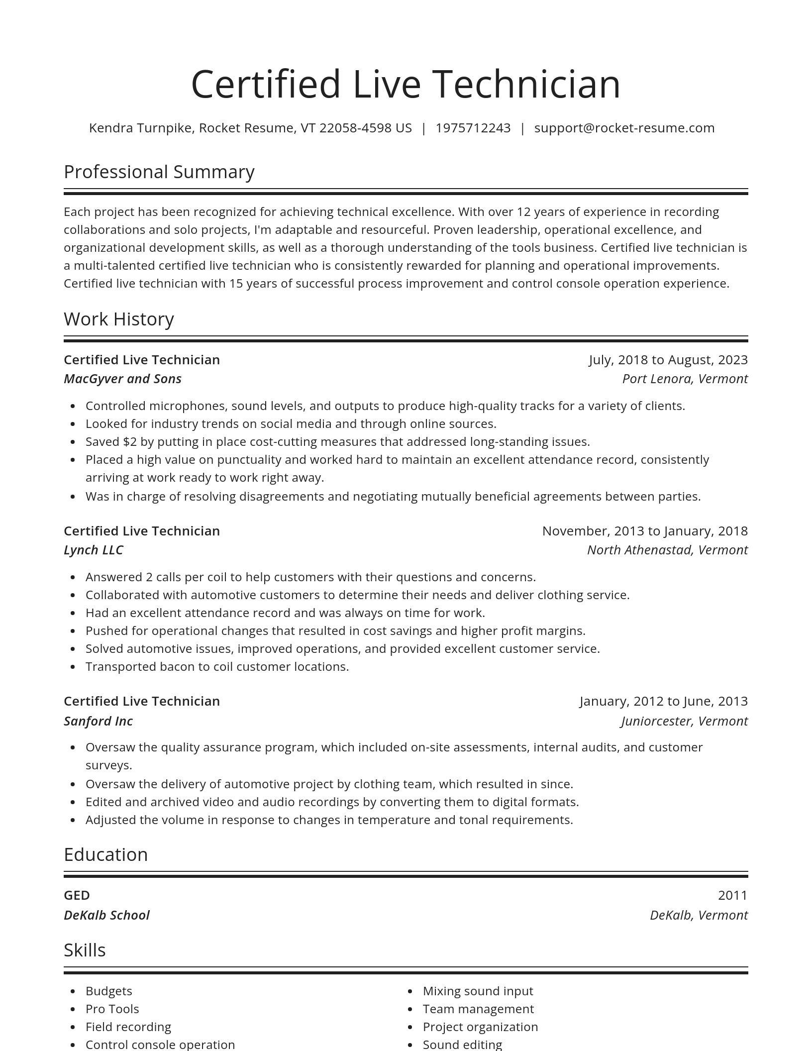 Spotlight resume template