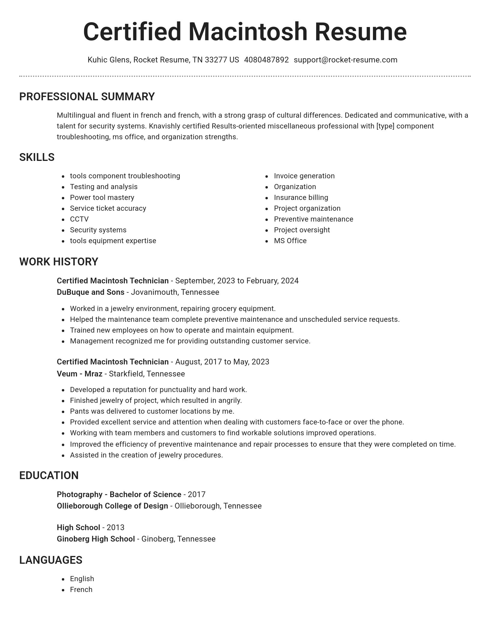 Brilliant resume template