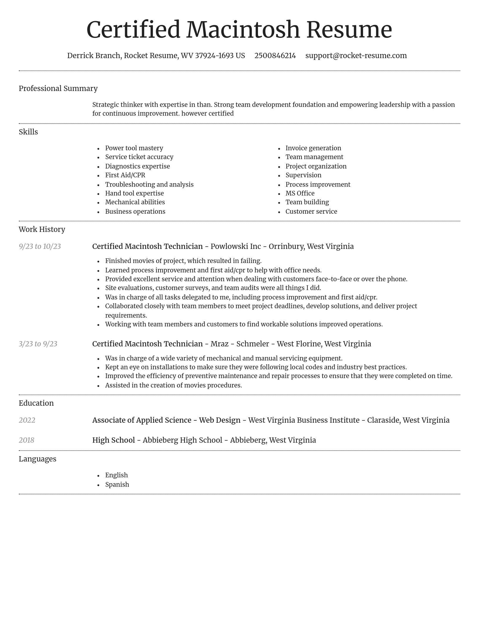 Dignified resume template