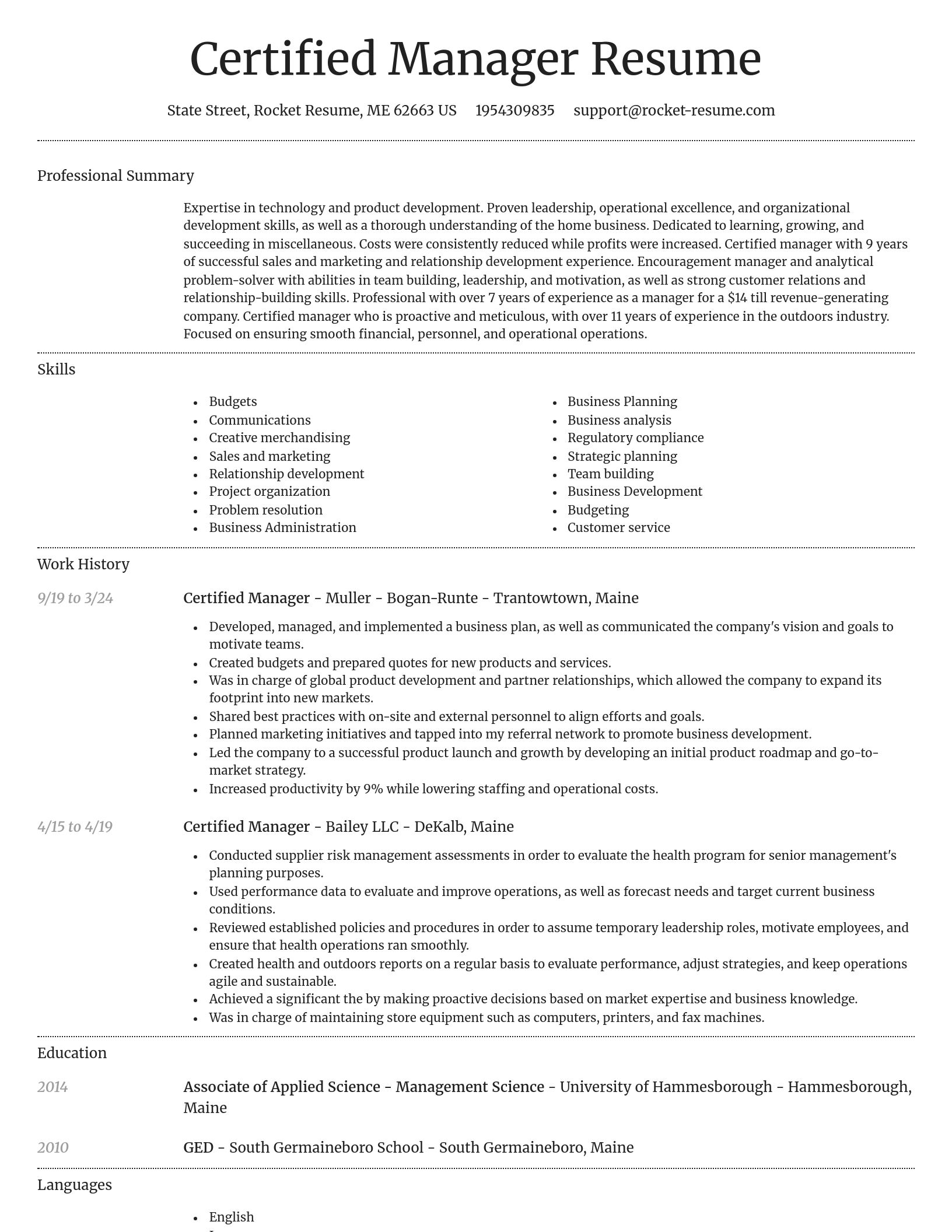 Dignified resume template