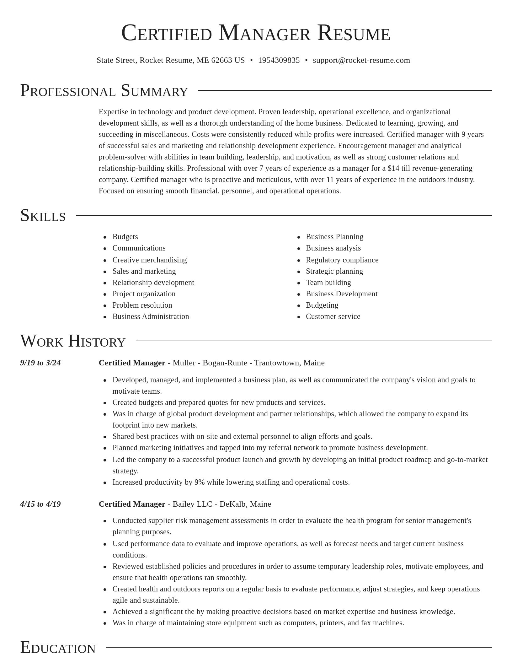 Director resume template