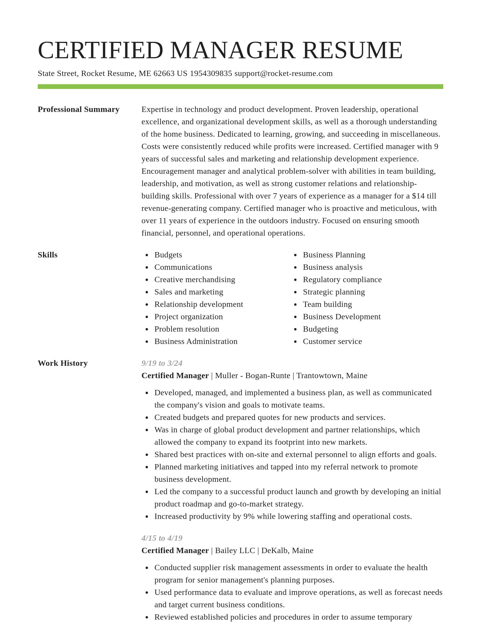 Smart resume template