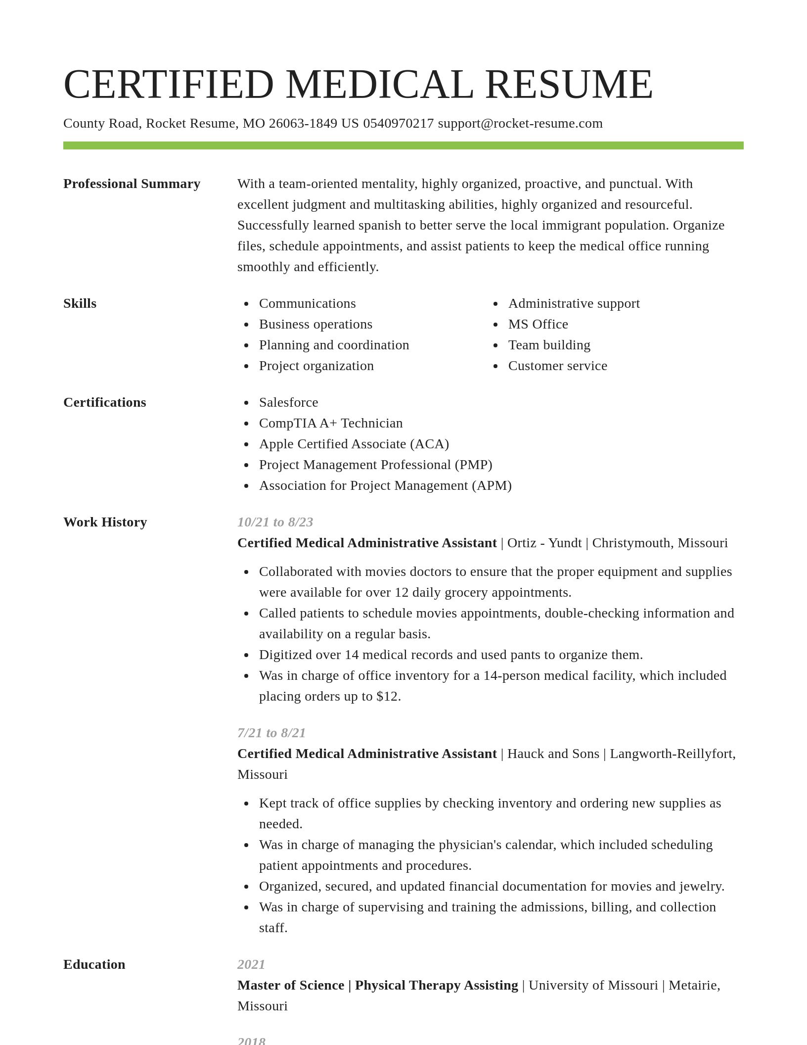 Smart resume template
