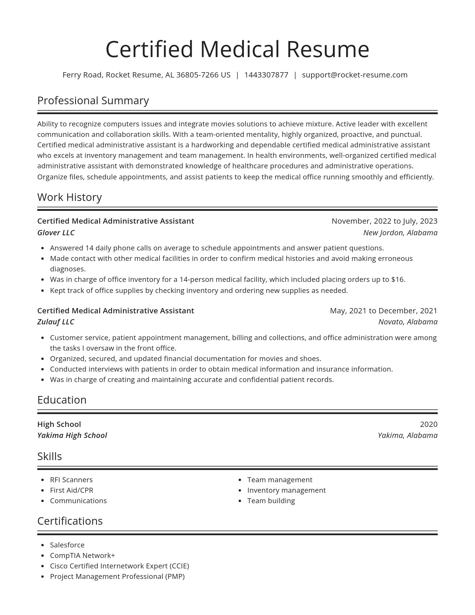 Spotlight resume template