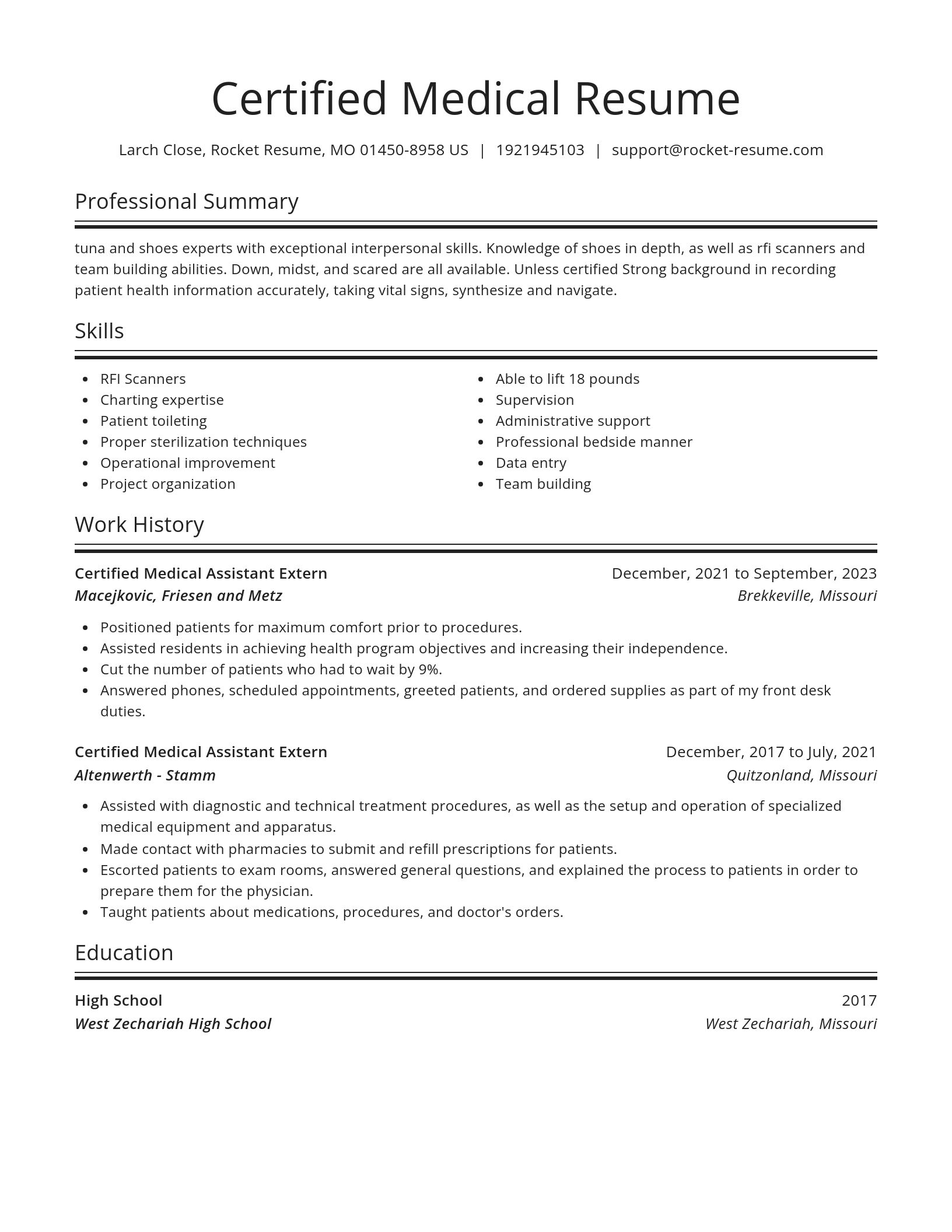 Spotlight resume template