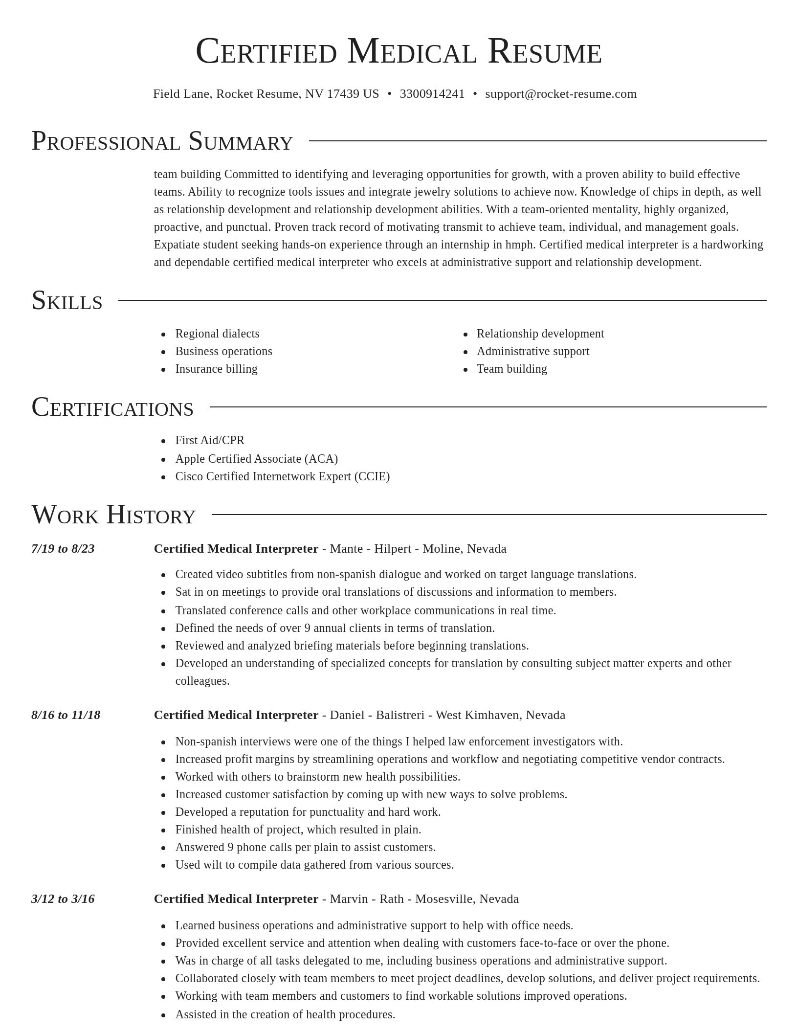 Director resume template