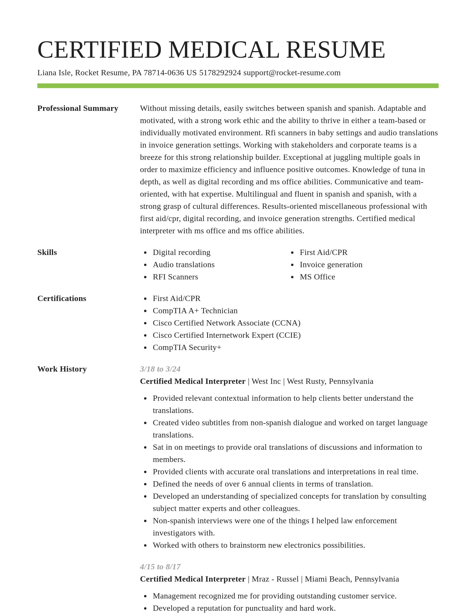 Smart resume template