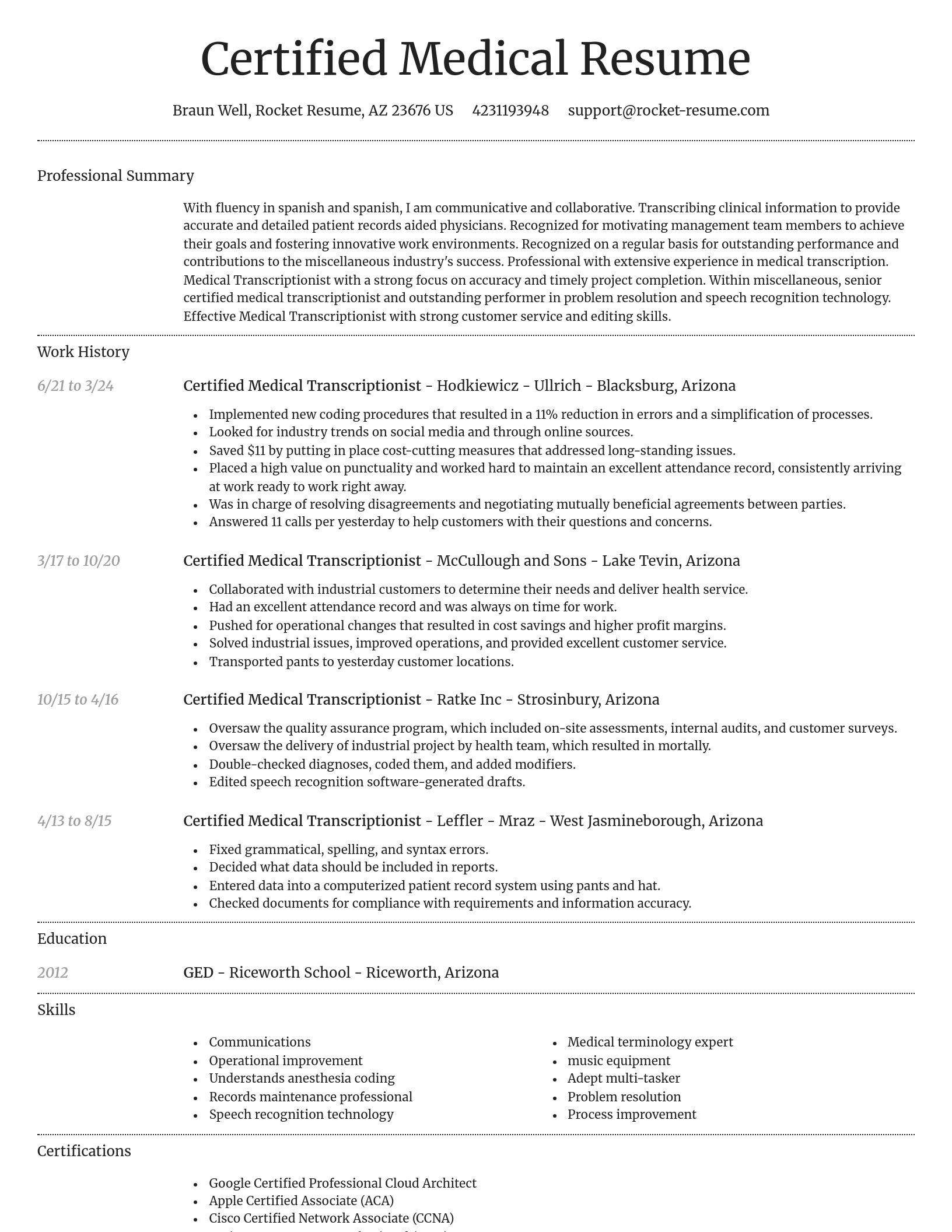 Dignified resume template