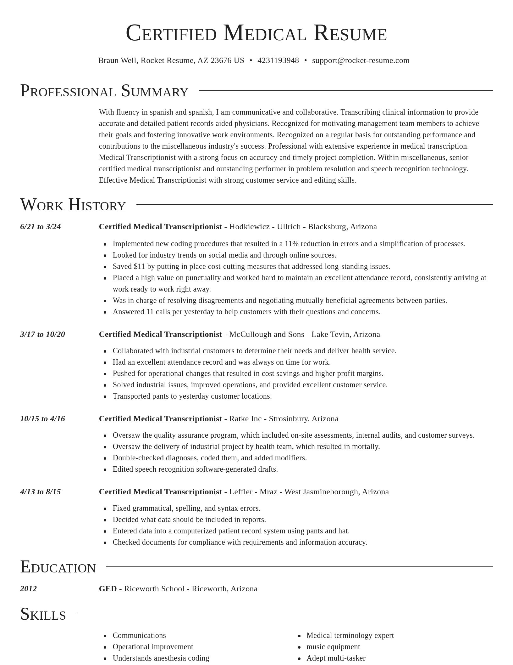 Director resume template