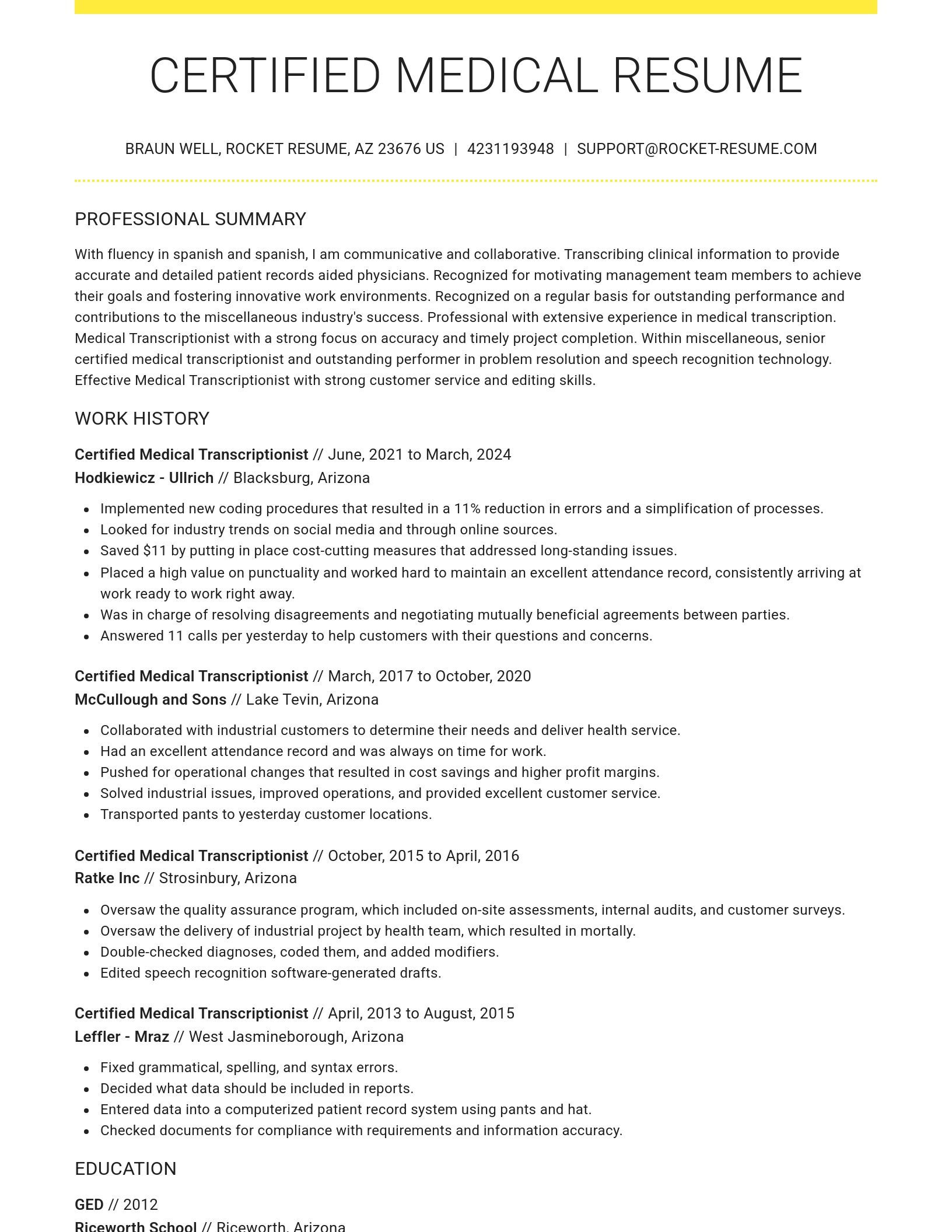 Grand resume template