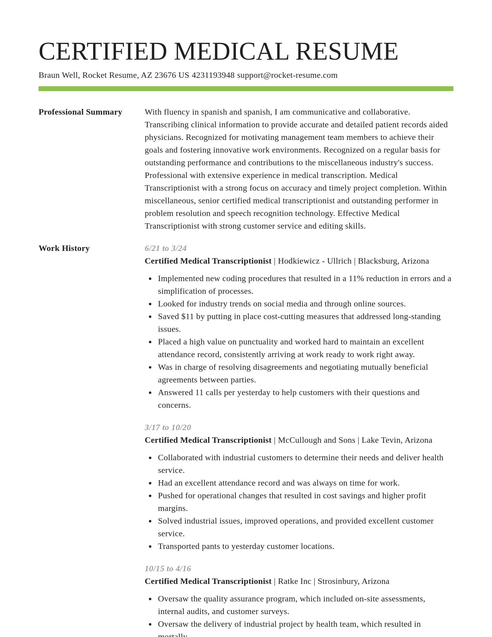 Smart resume template