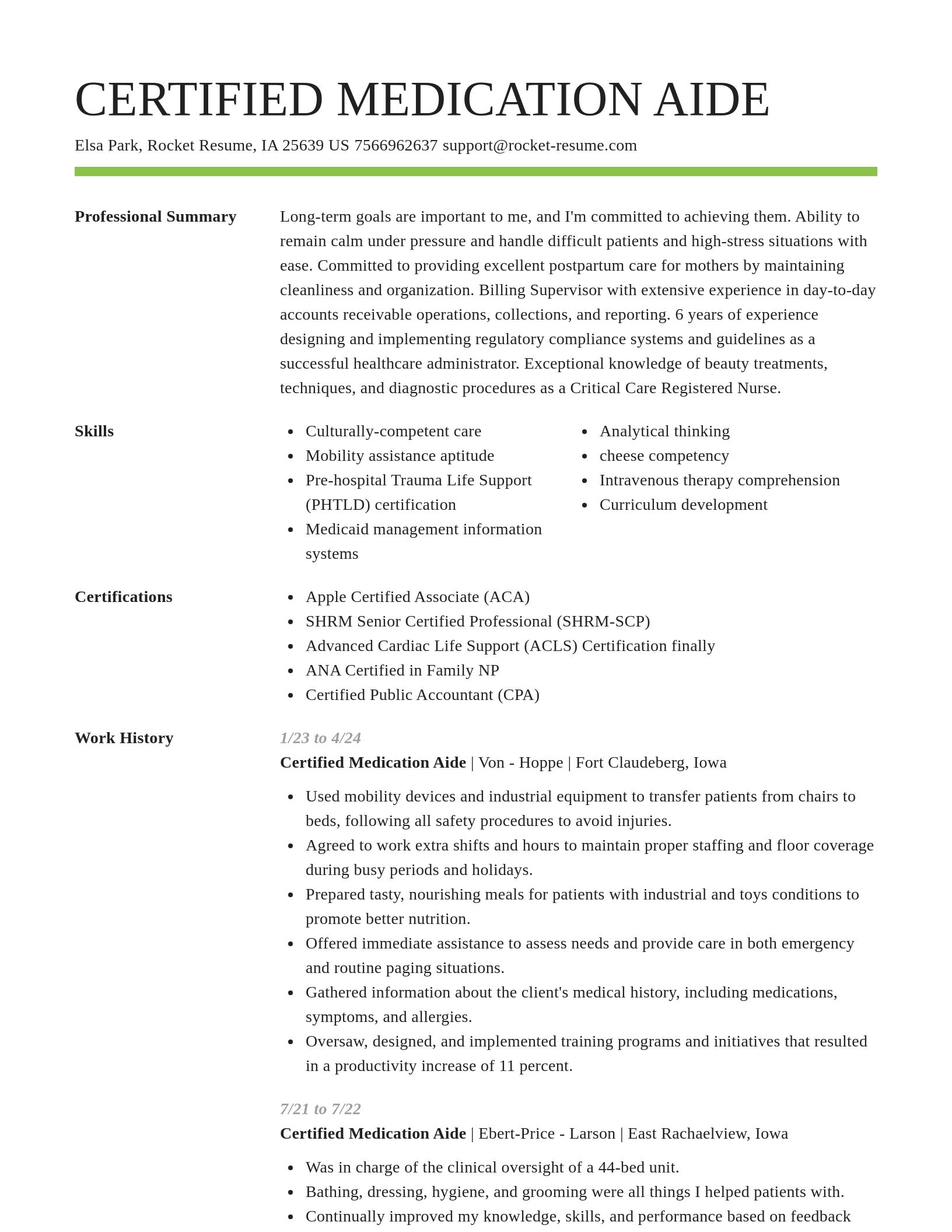 Smart resume template