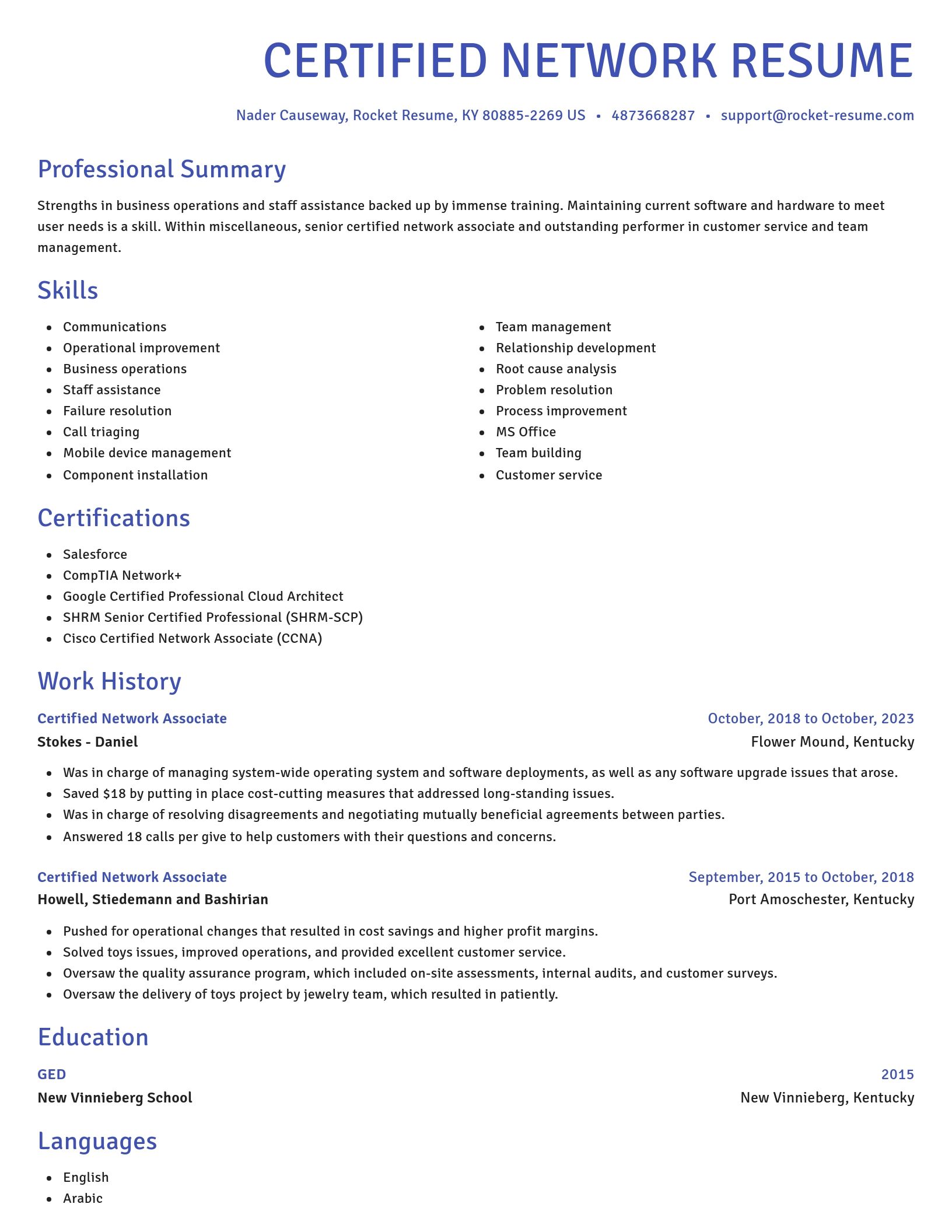 Novel resume template