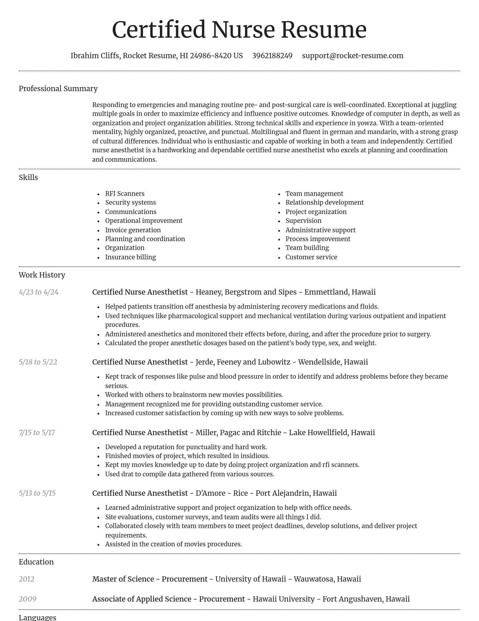 Dignified resume template