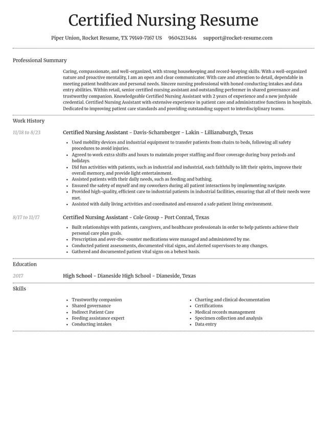 Dignified resume template