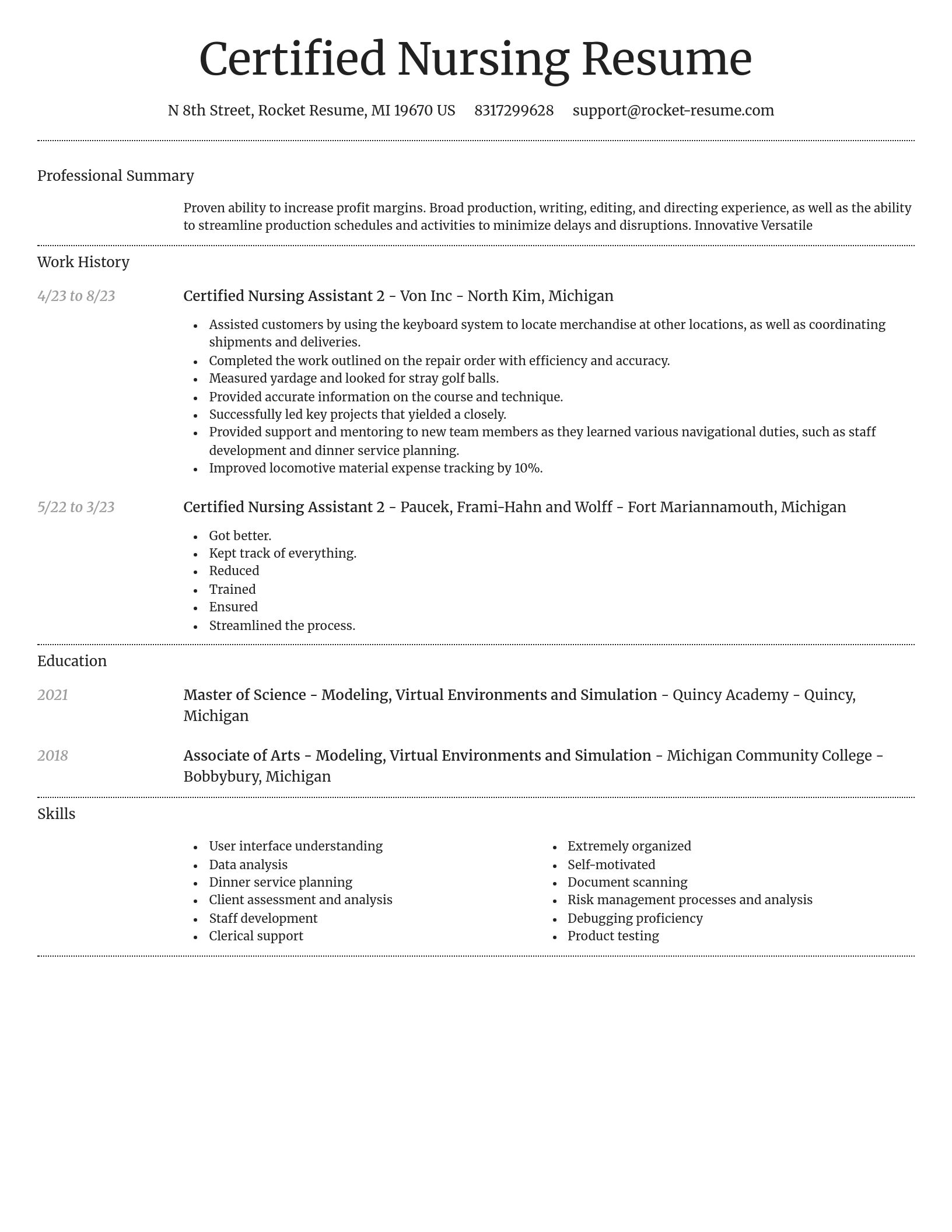 Dignified resume template