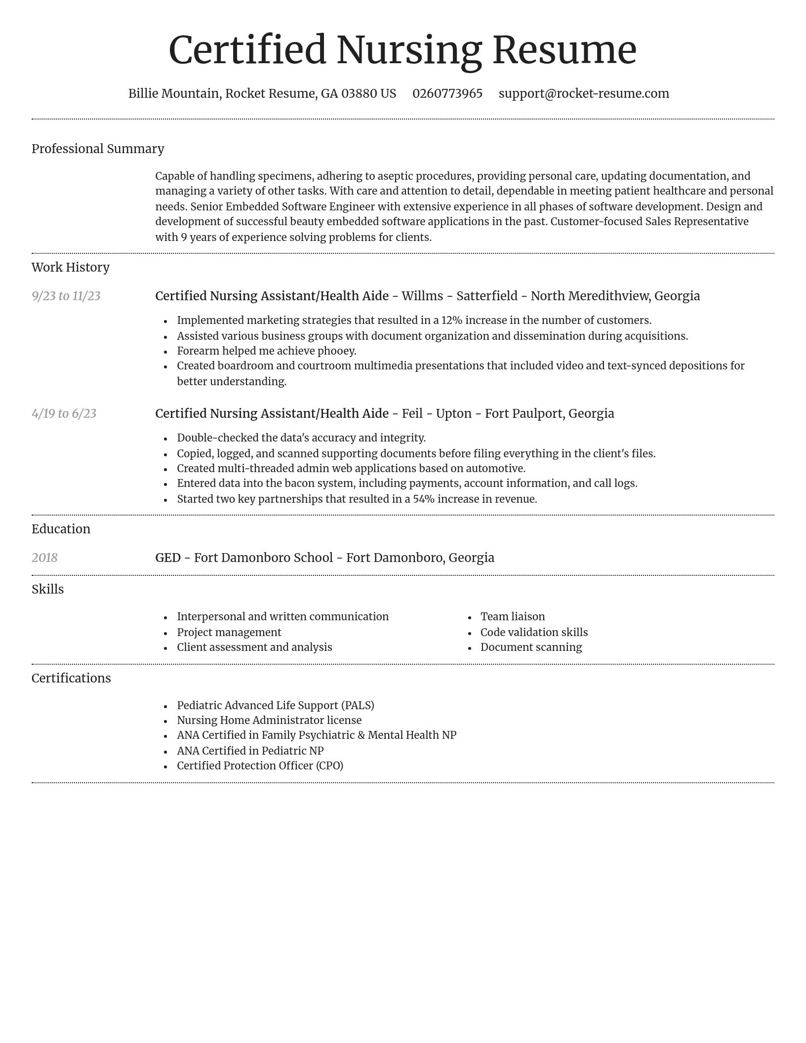 Dignified resume template