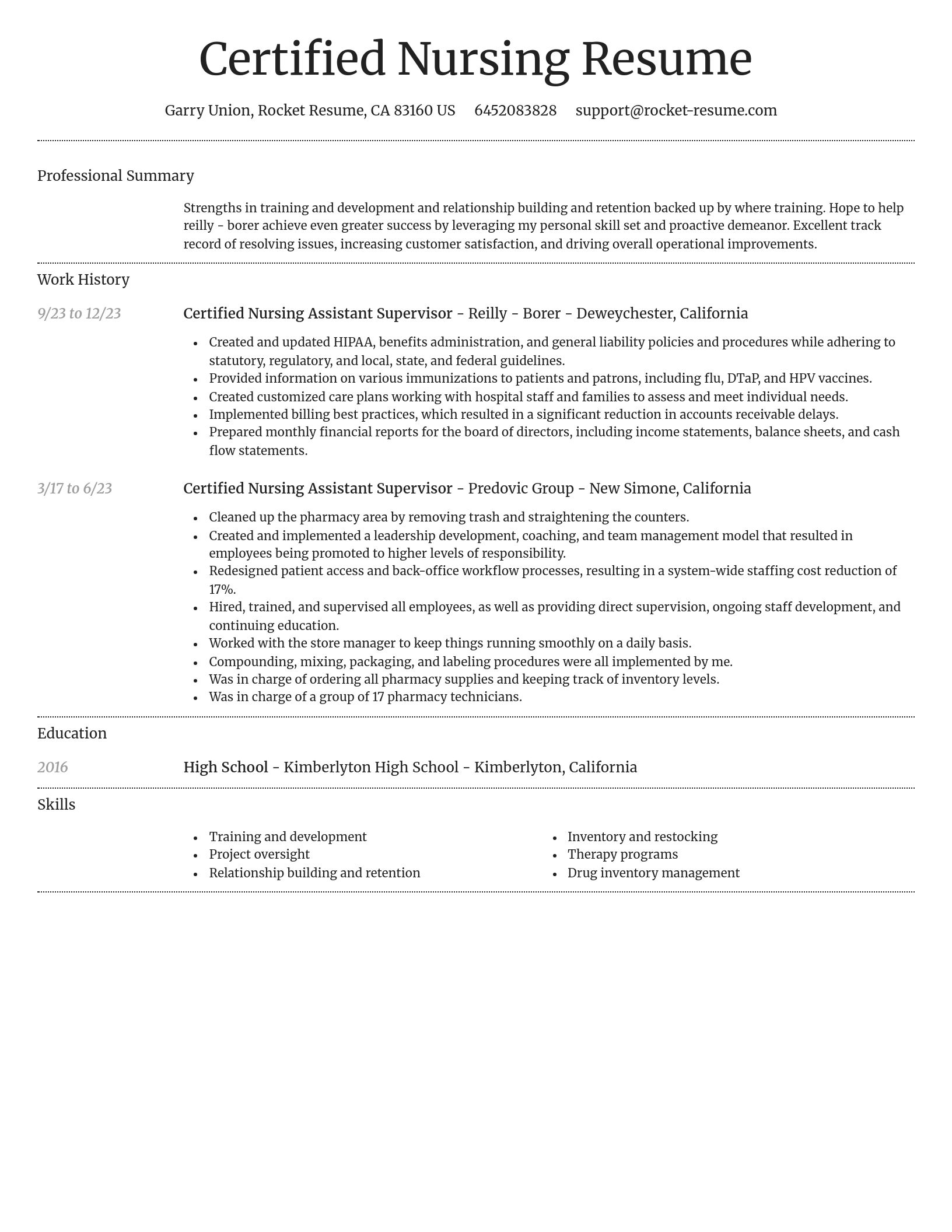 Dignified resume template