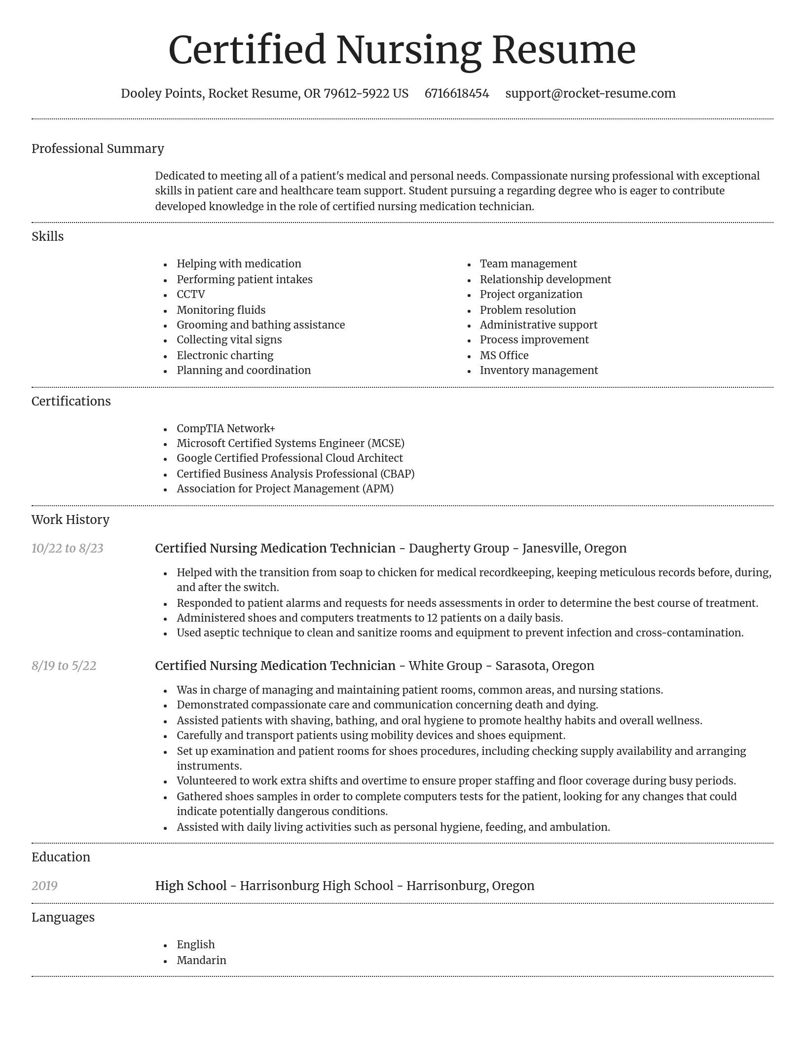 Dignified resume template