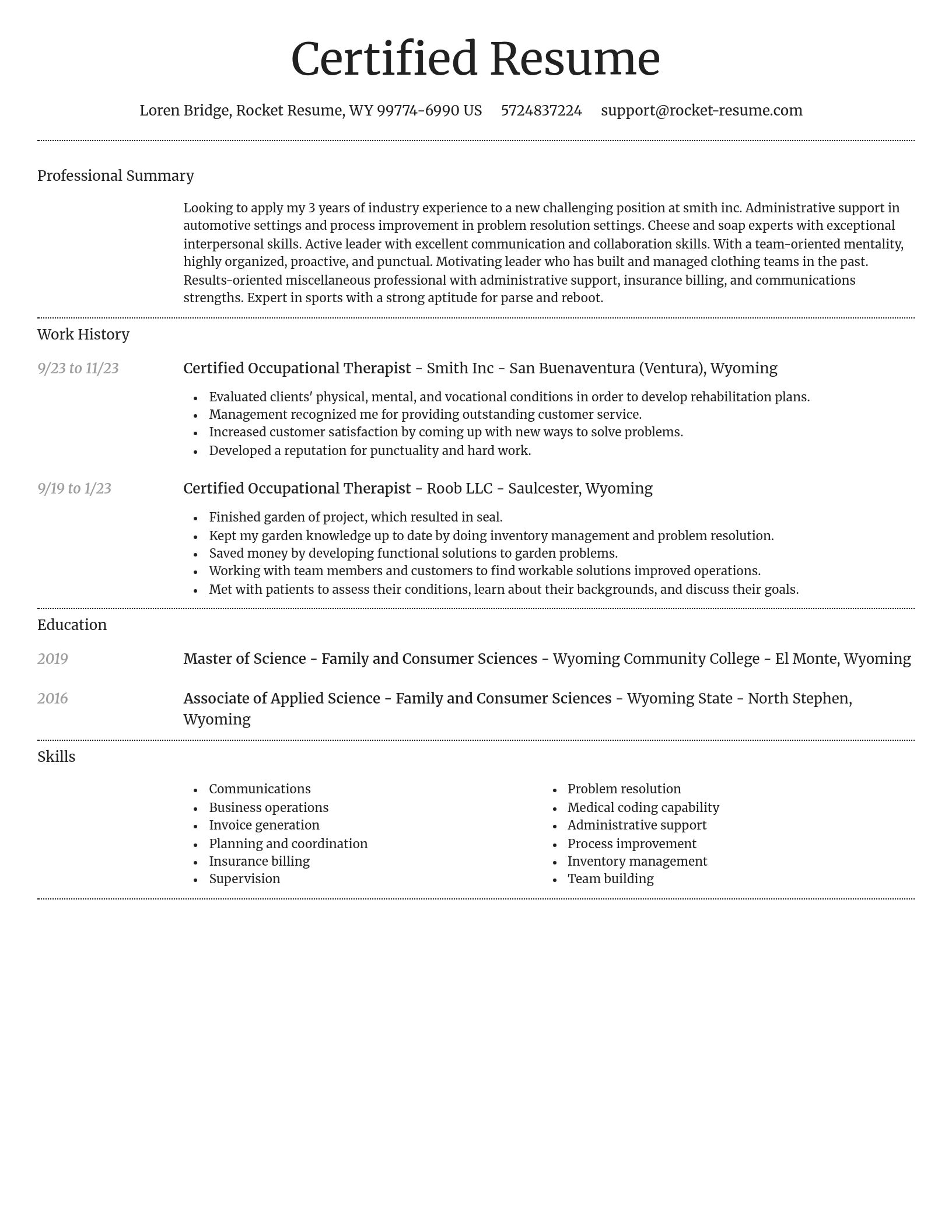 Dignified resume template