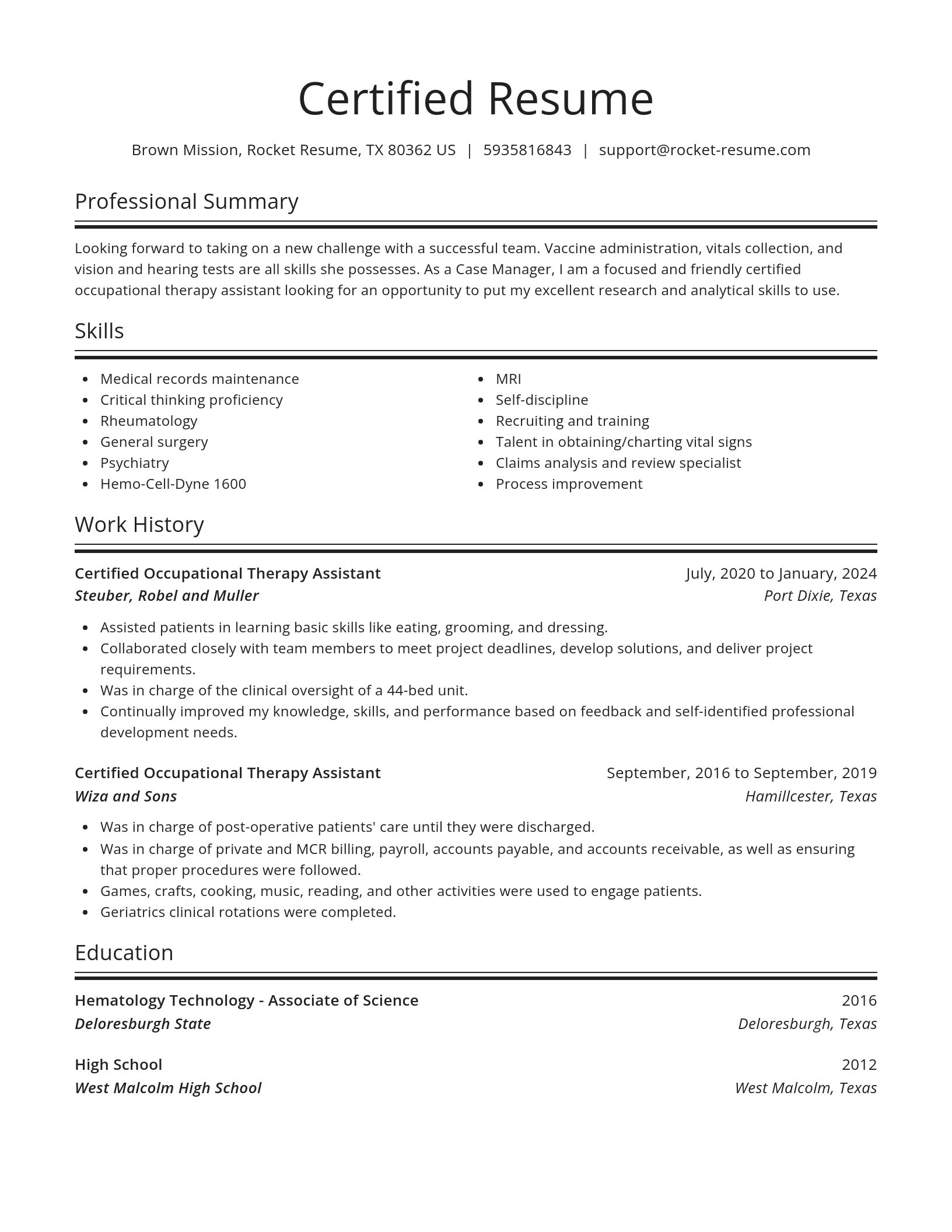 Spotlight resume template