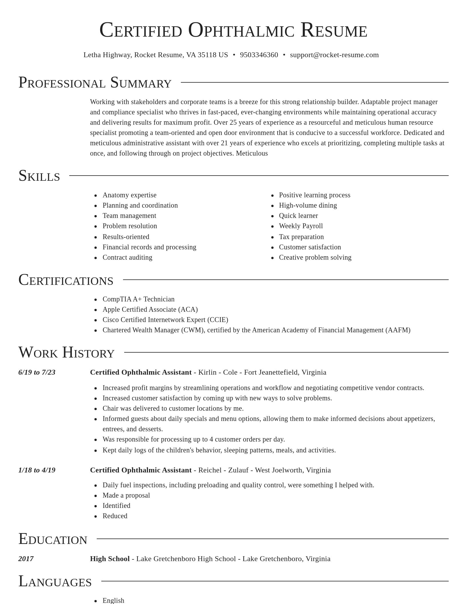 Director resume template