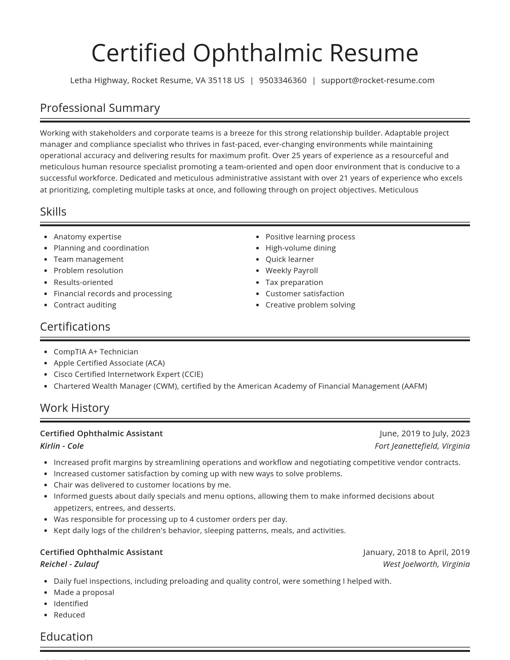 Spotlight resume template