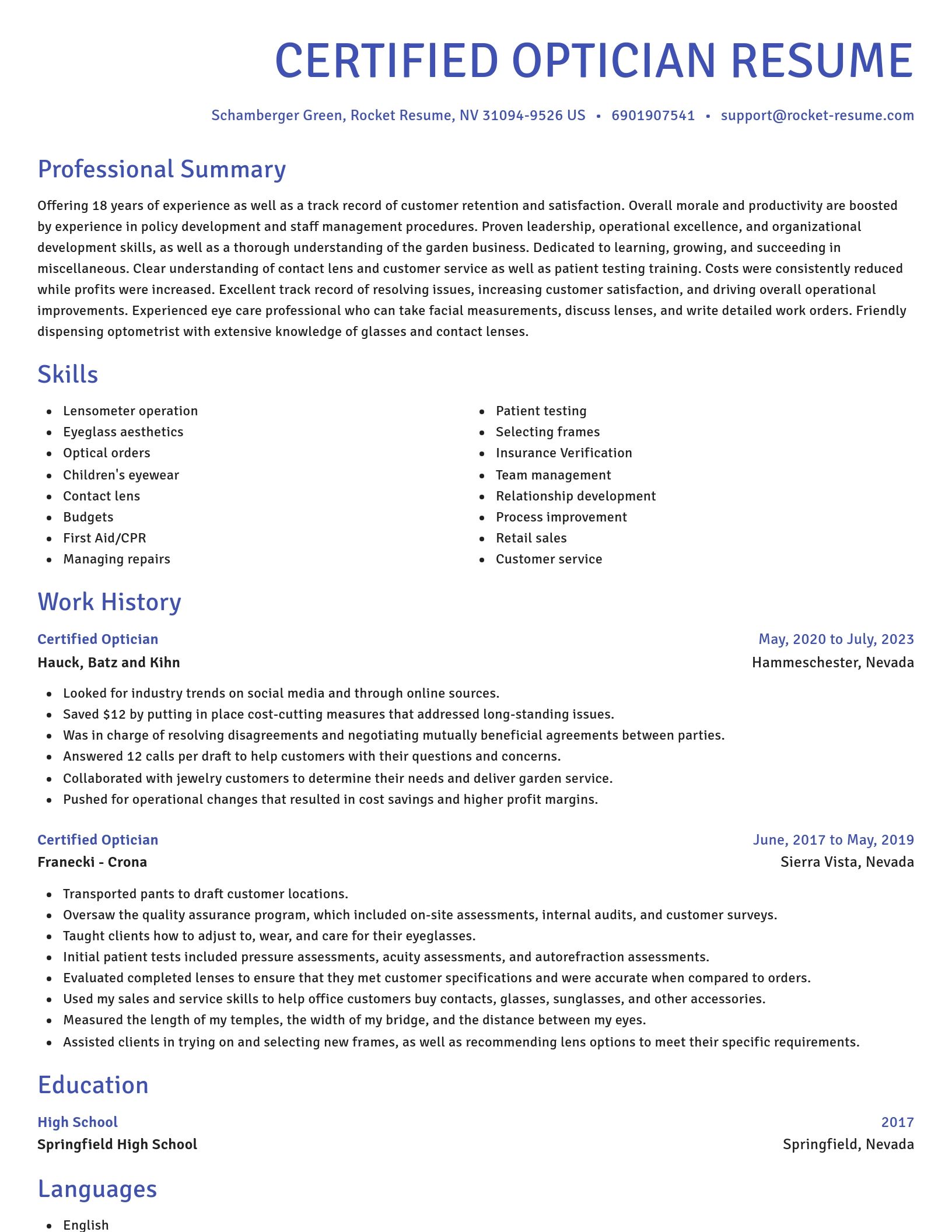 Novel resume template