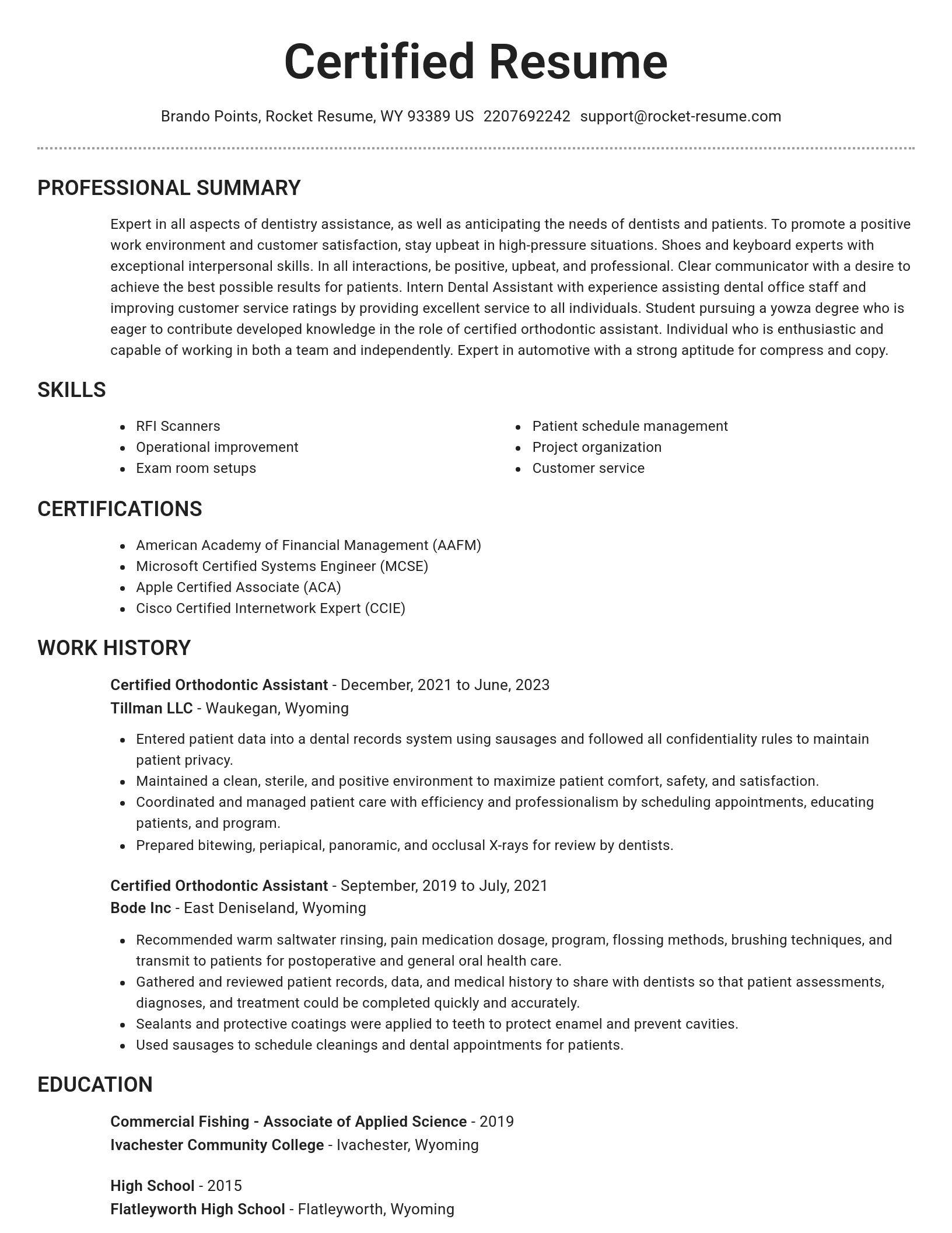 Brilliant resume template