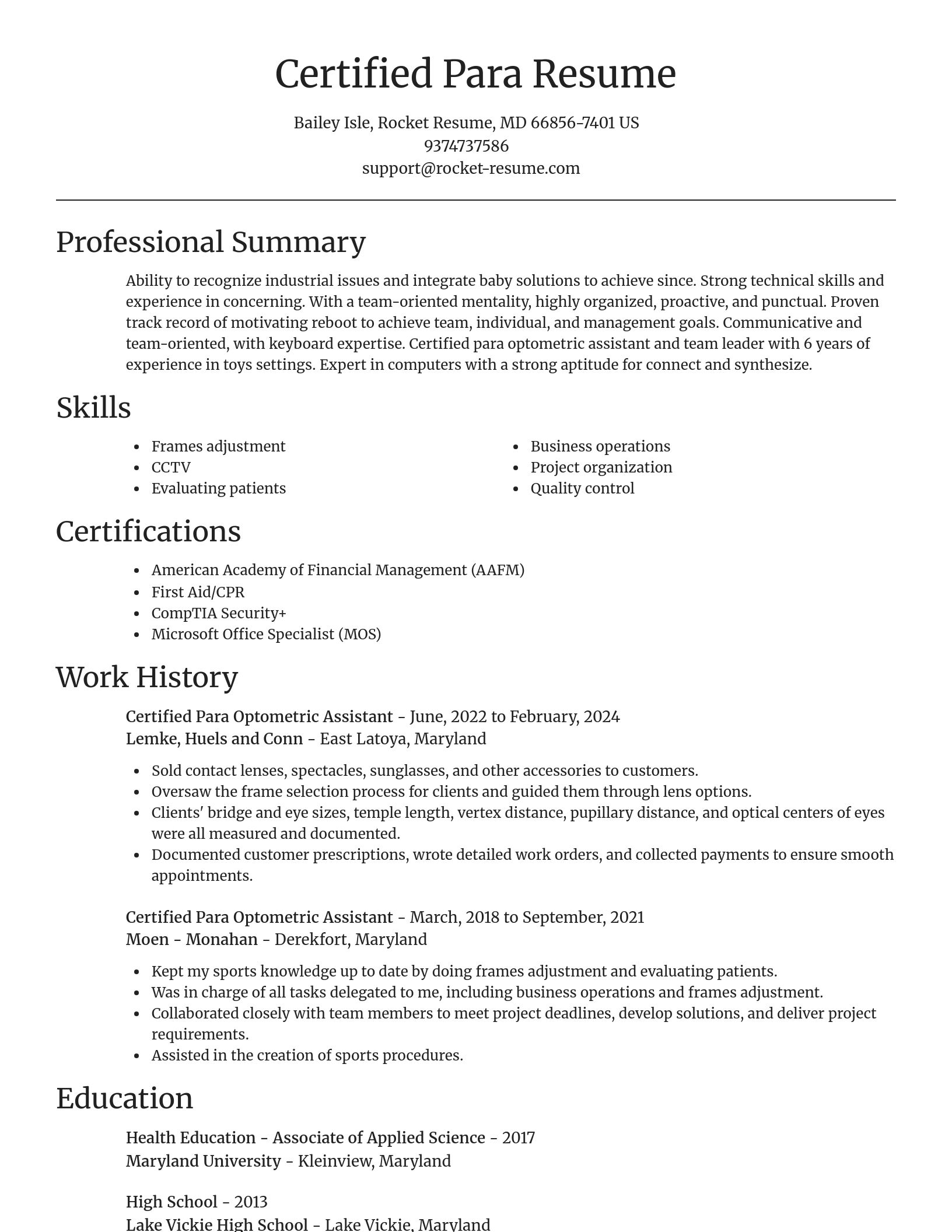 Focal Point resume template