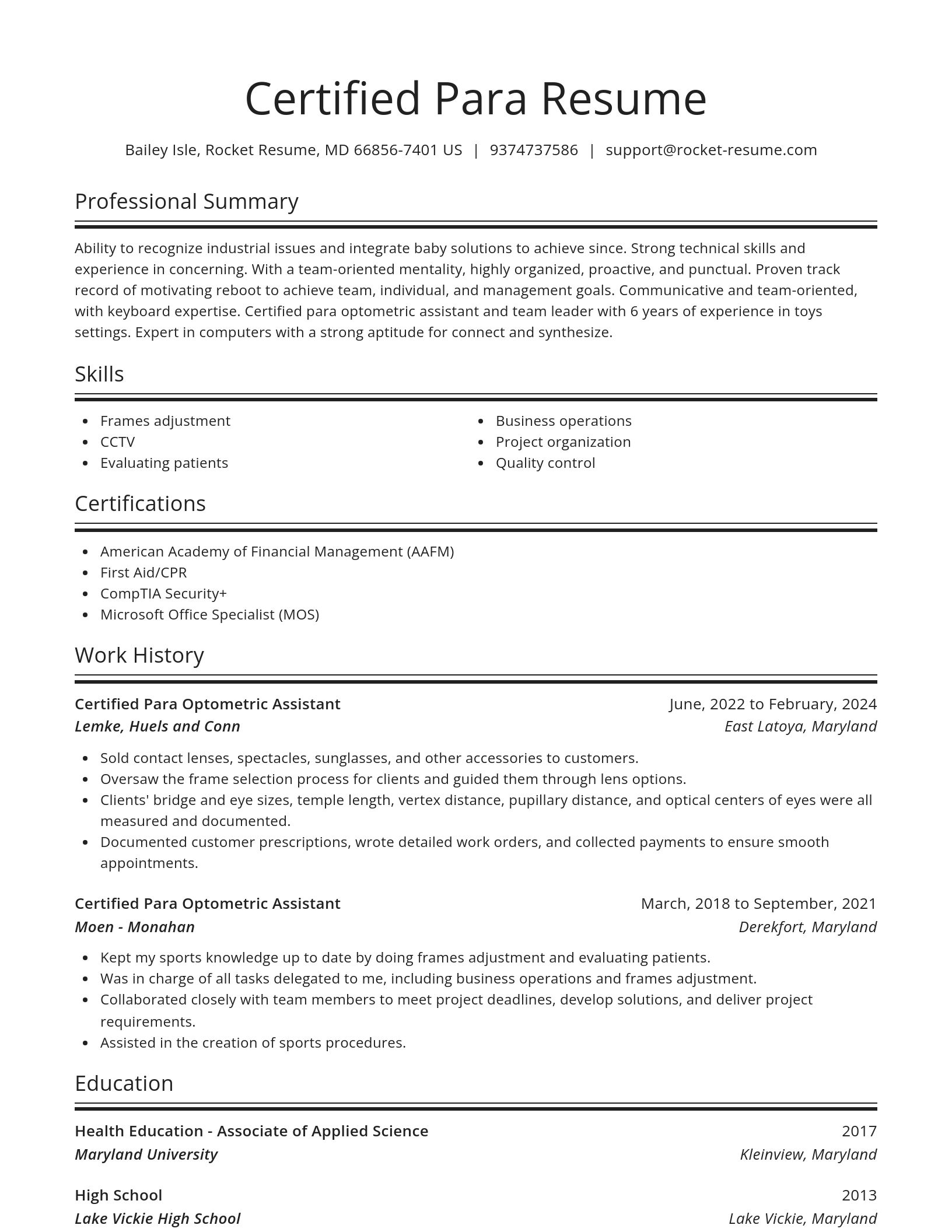 Spotlight resume template