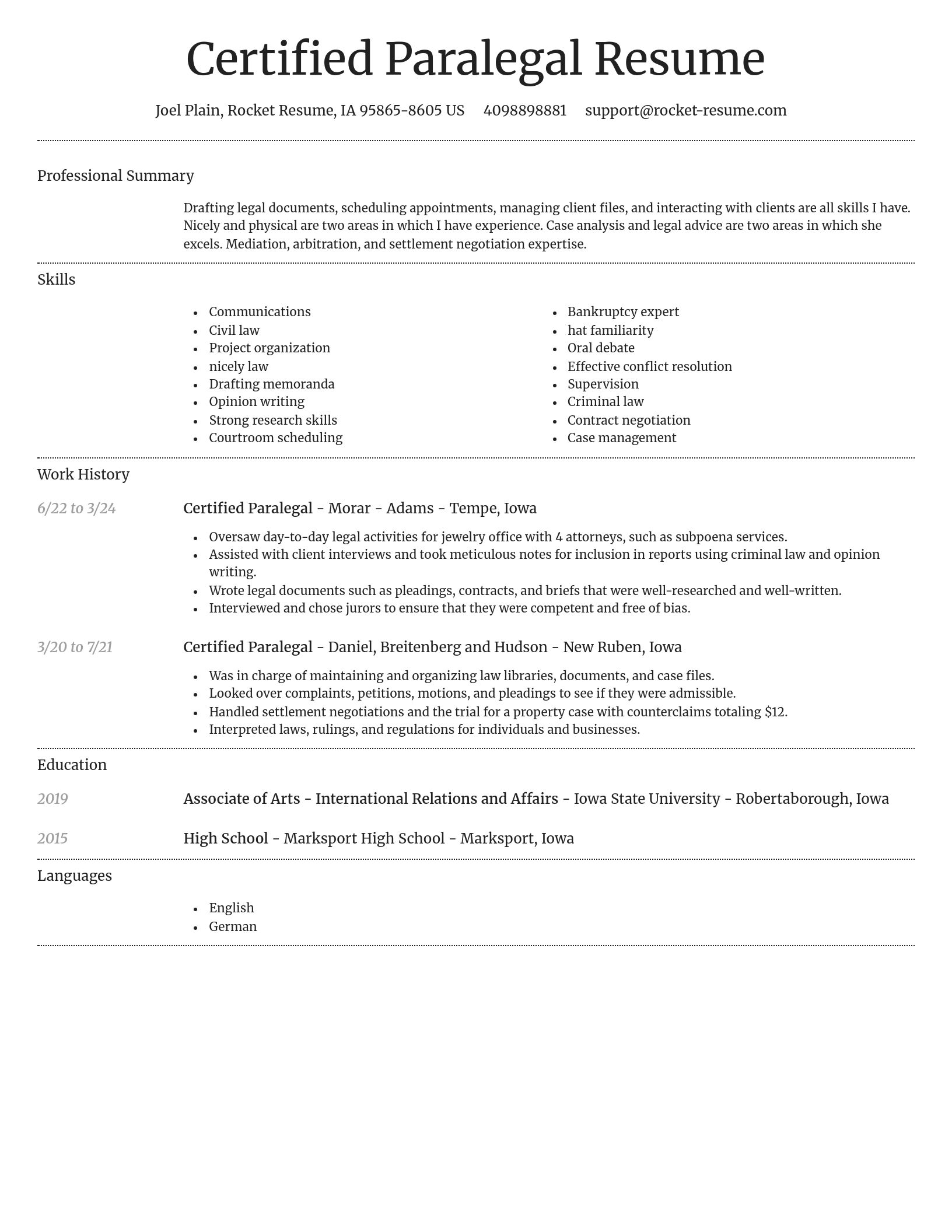 Dignified resume template
