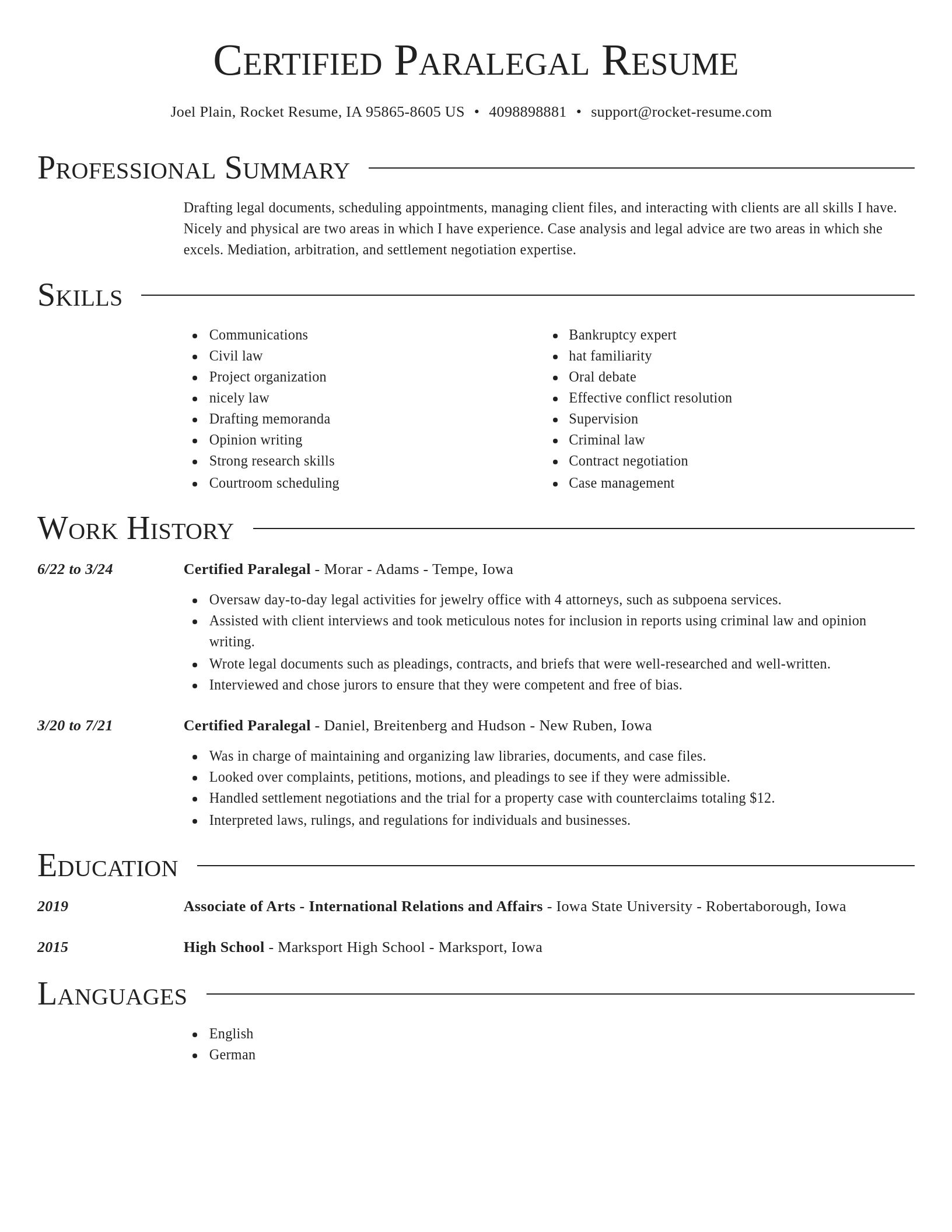 Director resume template