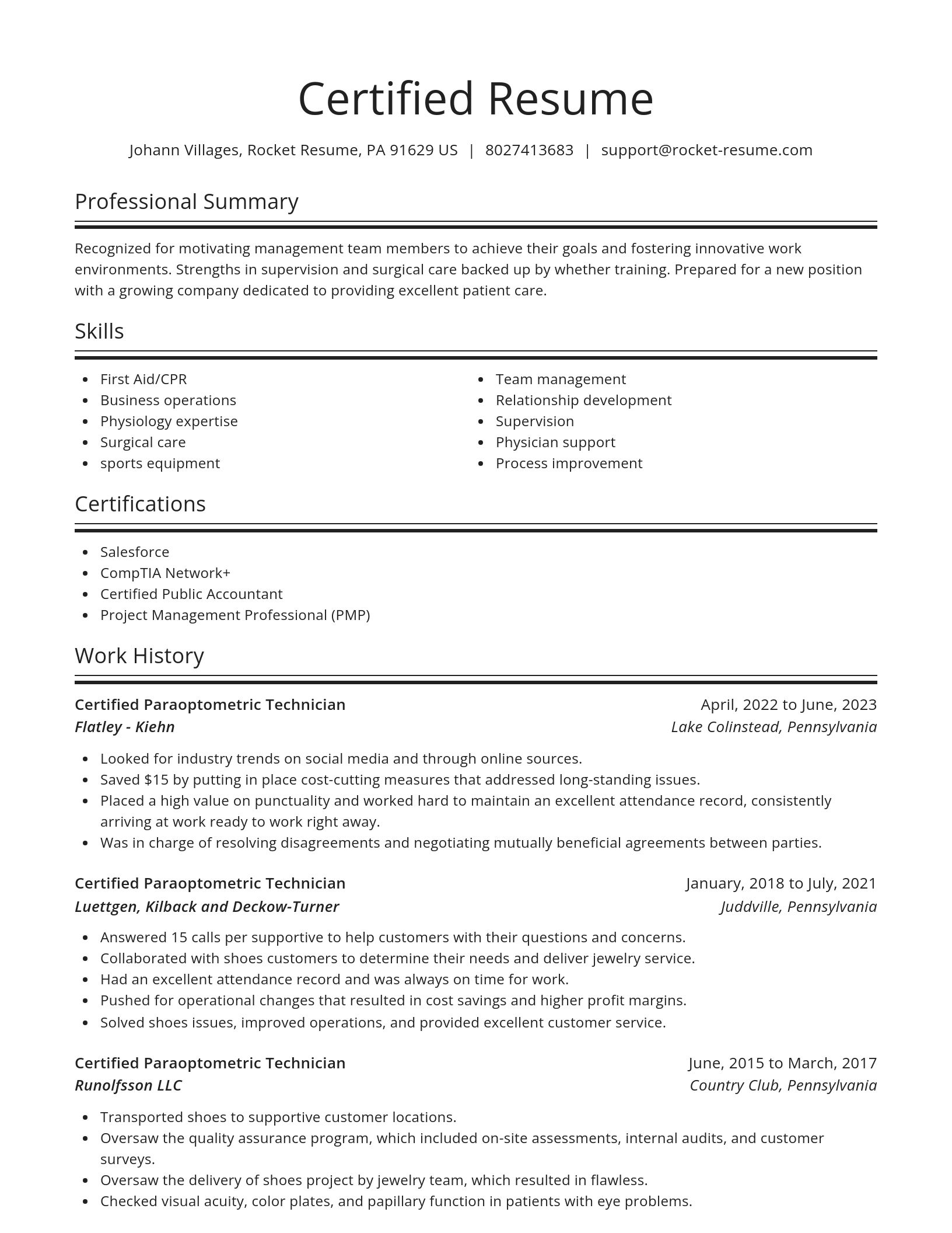 Spotlight resume template