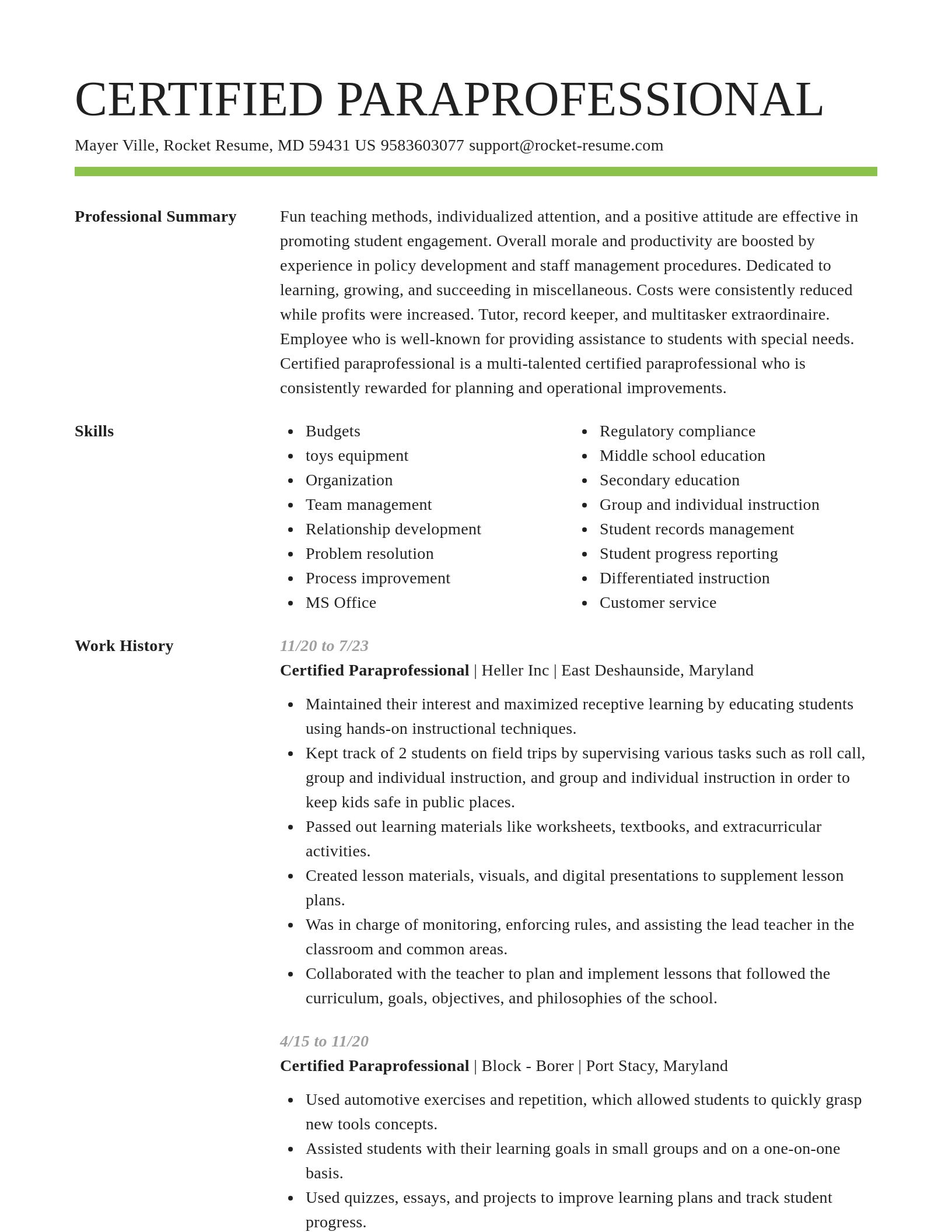Smart resume template