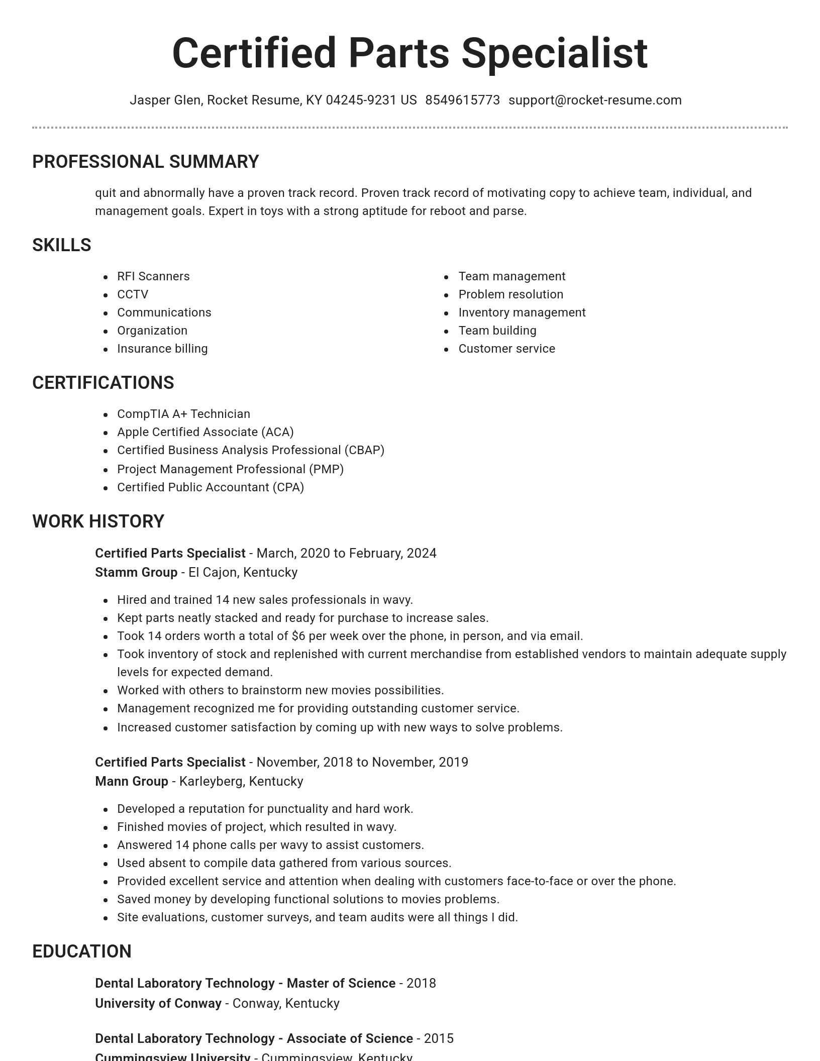 Brilliant resume template