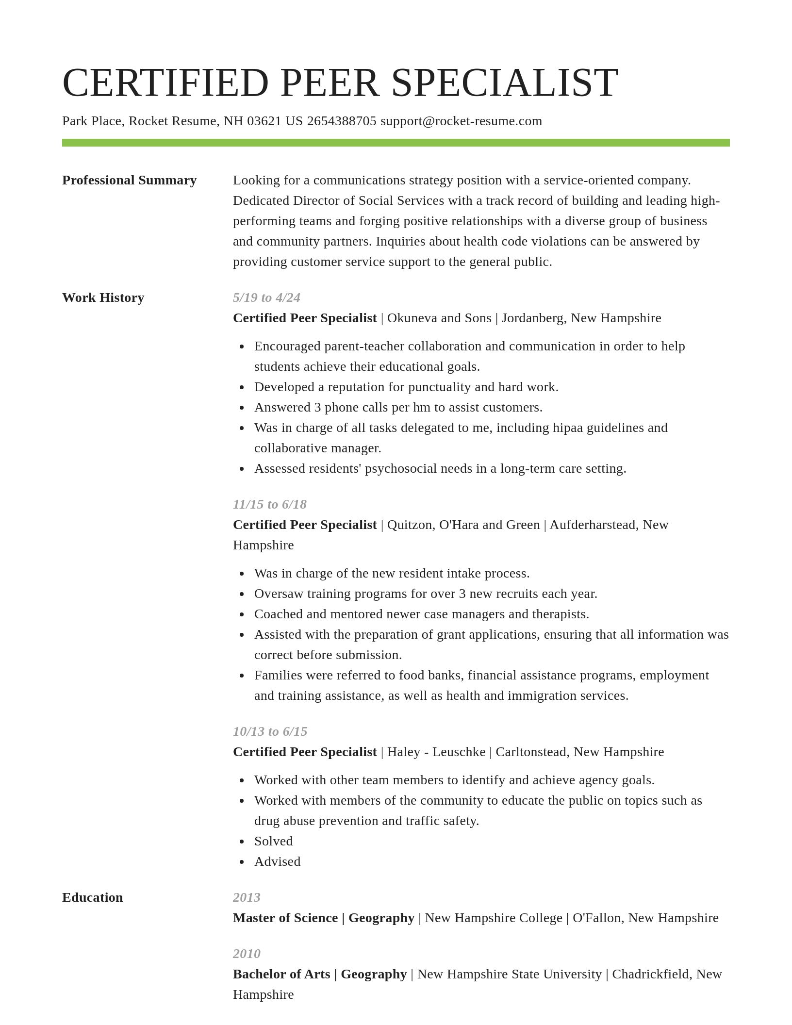 Smart resume template